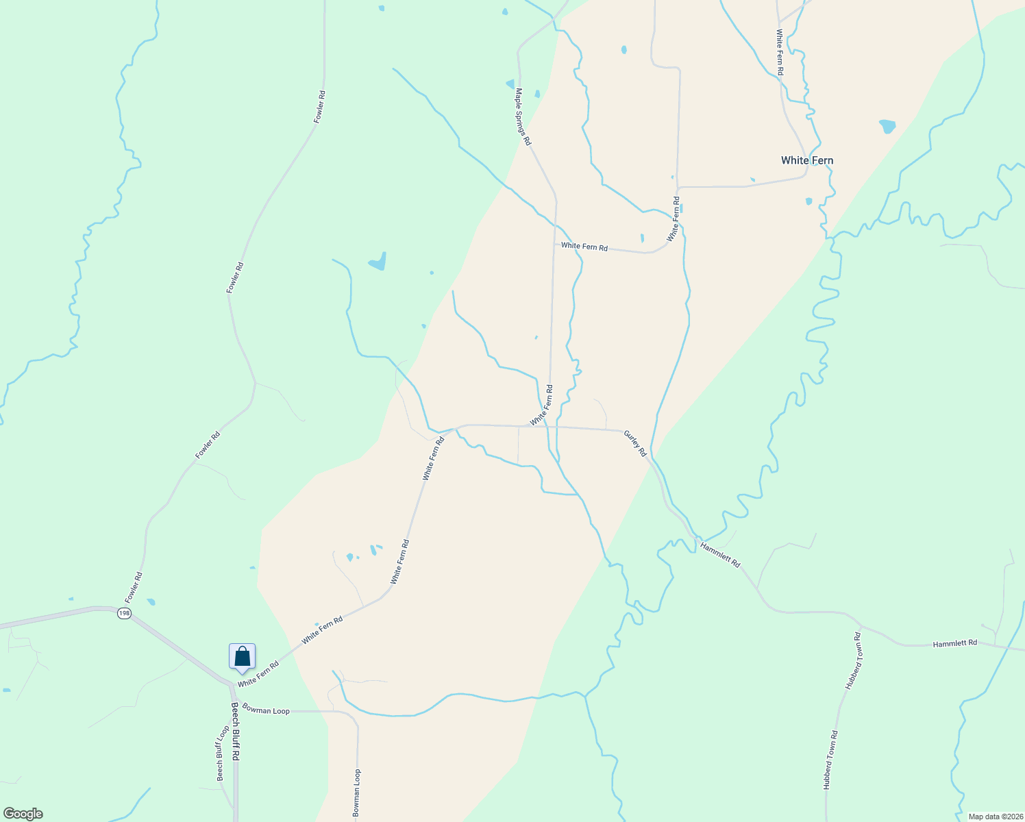 map of restaurants, bars, coffee shops, grocery stores, and more near 311 White Fern Rd in Beech Bluff