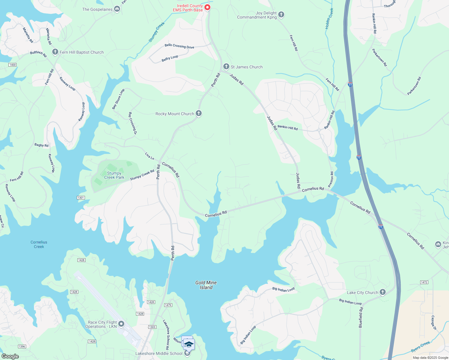 map of restaurants, bars, coffee shops, grocery stores, and more near 123 Julius Lane in Mooresville
