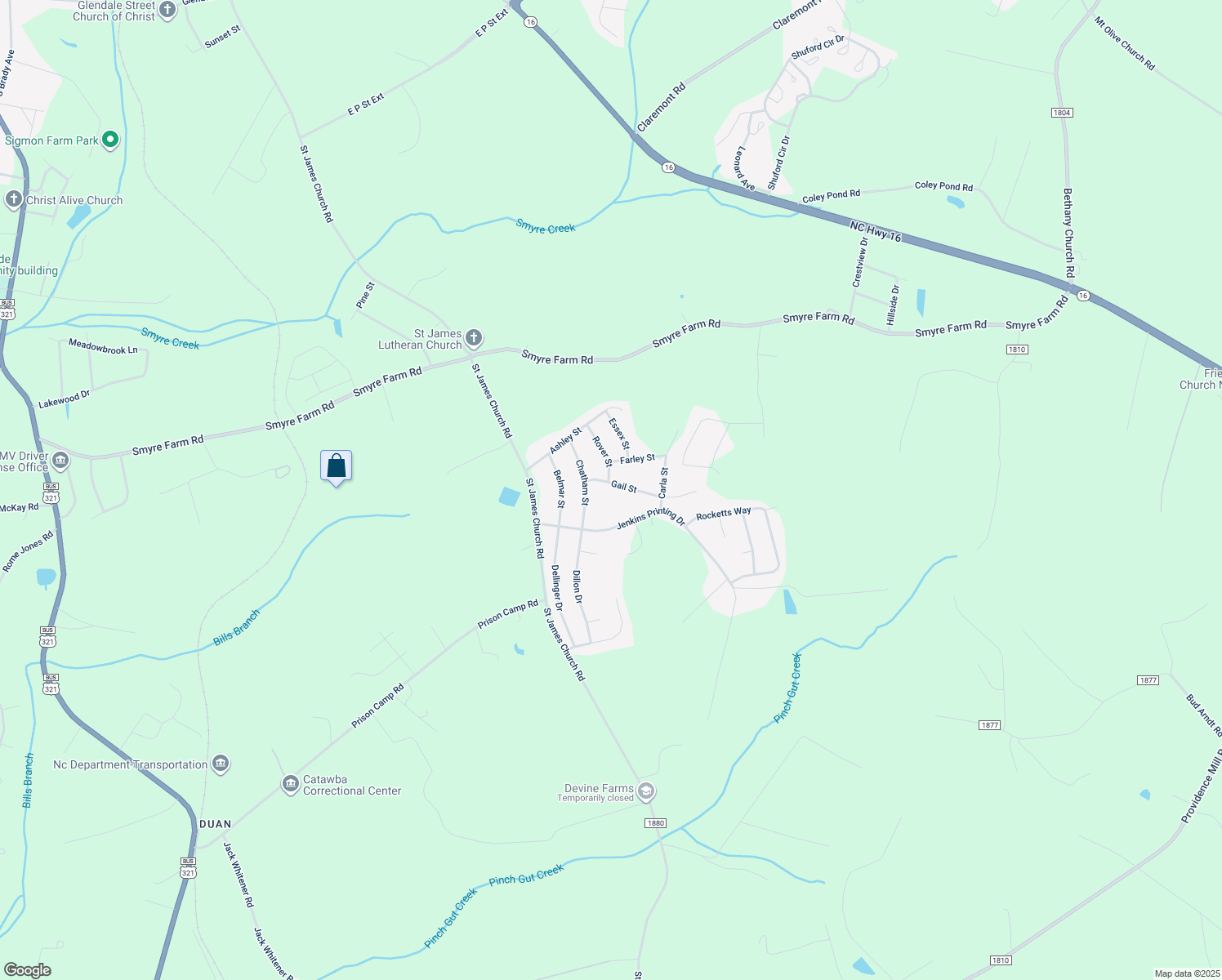 map of restaurants, bars, coffee shops, grocery stores, and more near 1859 Gail St in Newton