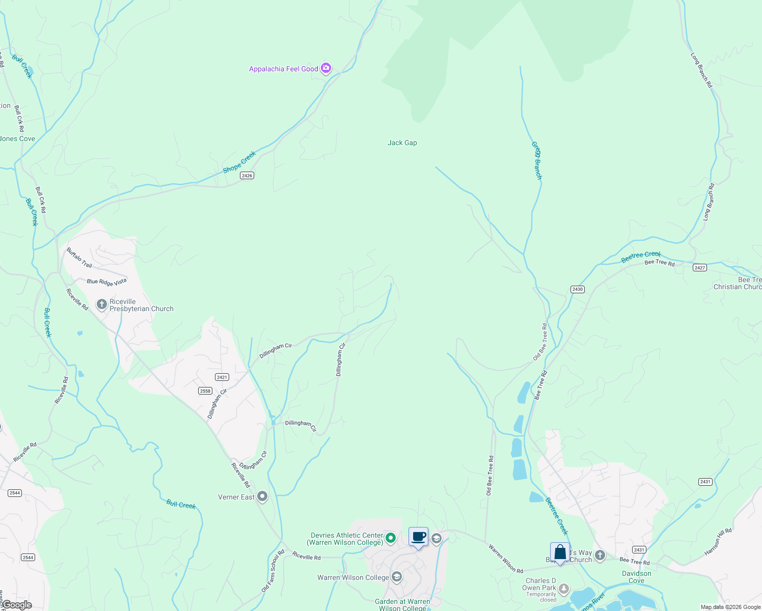map of restaurants, bars, coffee shops, grocery stores, and more near 548 Phillip Justin in Asheville