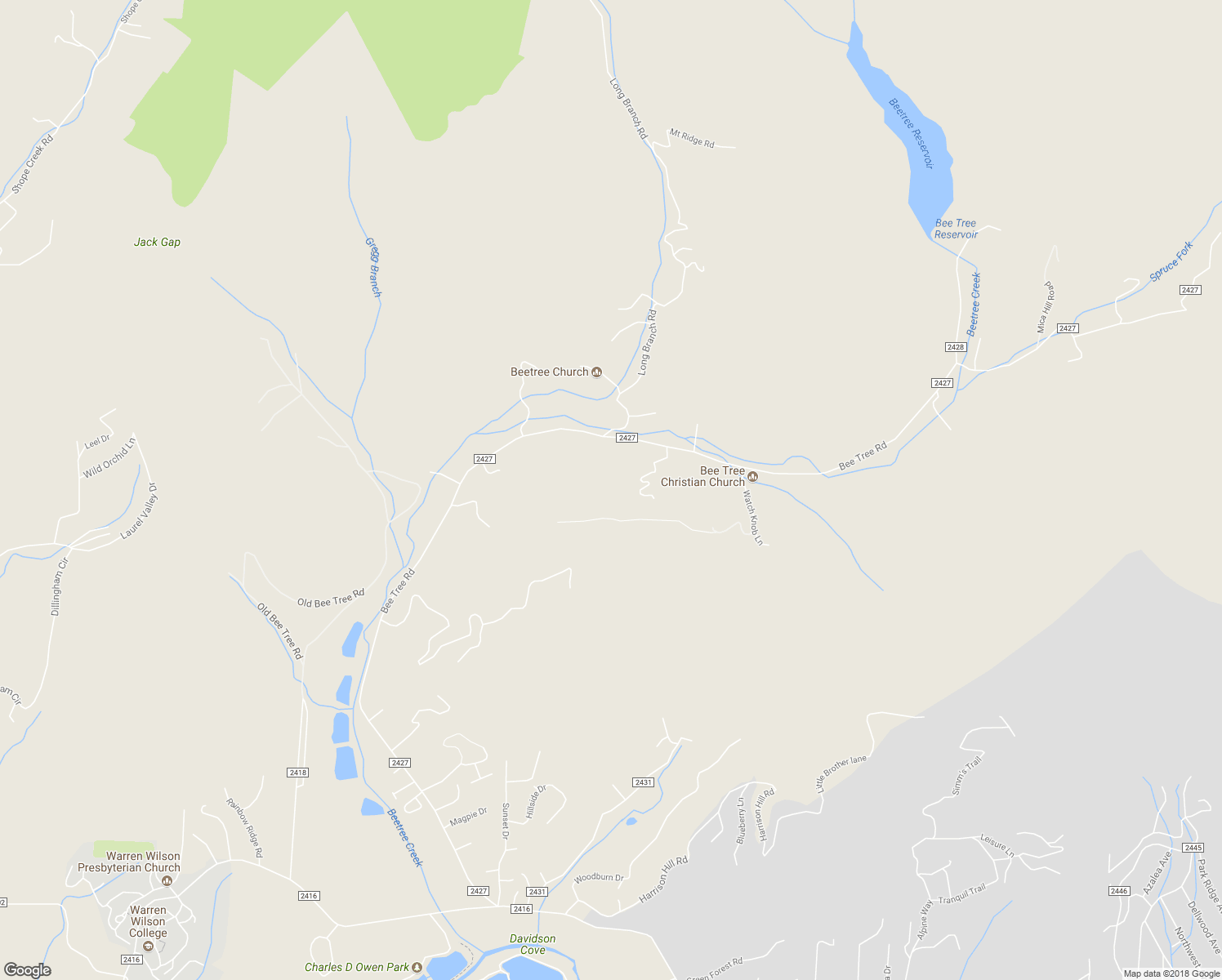 map of restaurants, bars, coffee shops, grocery stores, and more near 1107 Bee Tree Road in Swannanoa