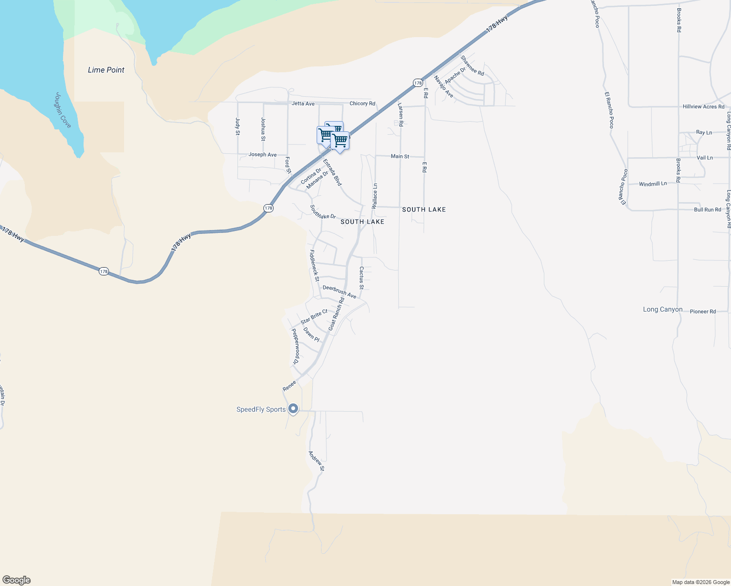 map of restaurants, bars, coffee shops, grocery stores, and more near 8700 Thistle Court in Lake Isabella