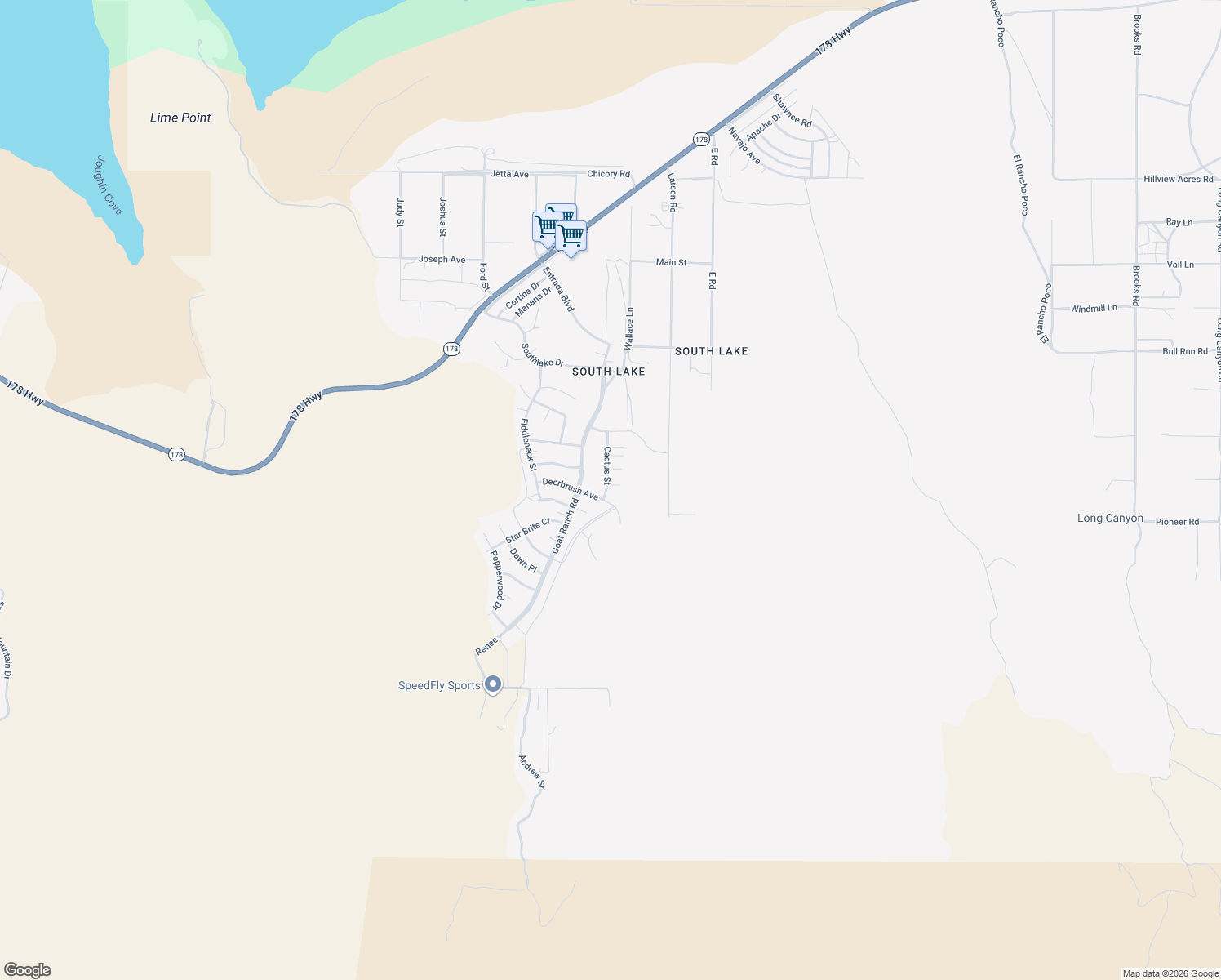 map of restaurants, bars, coffee shops, grocery stores, and more near 8700 Thistle Court in Lake Isabella