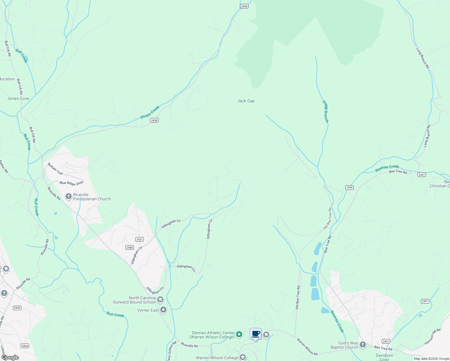 map of restaurants, bars, coffee shops, grocery stores, and more near 20 Wild Orchid Lane in Asheville