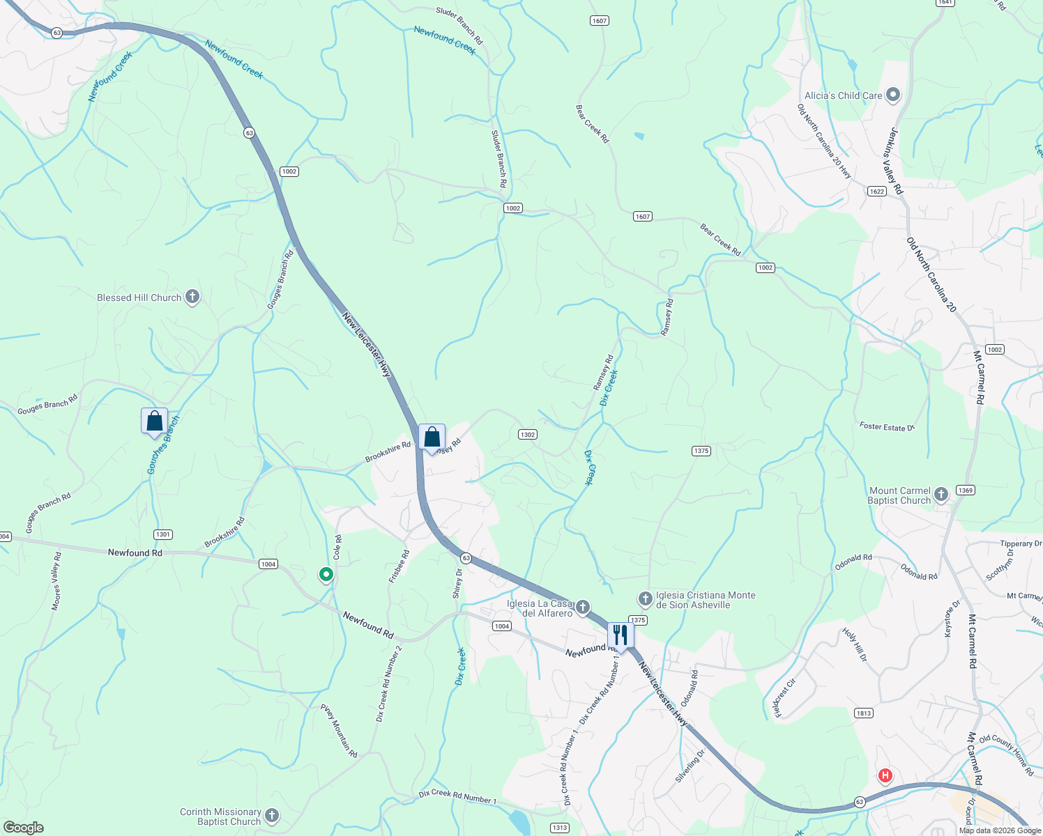 map of restaurants, bars, coffee shops, grocery stores, and more near 64 Ramsey Road in Asheville