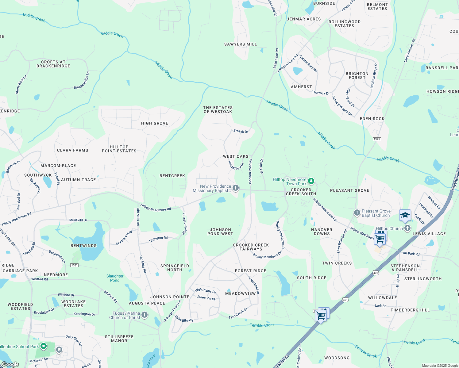 map of restaurants, bars, coffee shops, grocery stores, and more near 5120 Briton Place in Fuquay Varina