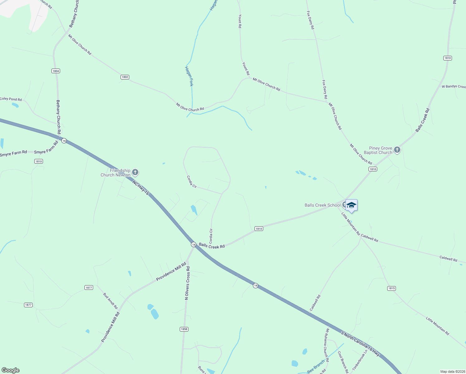 map of restaurants, bars, coffee shops, grocery stores, and more near 2116 Cordia Circle in Newton