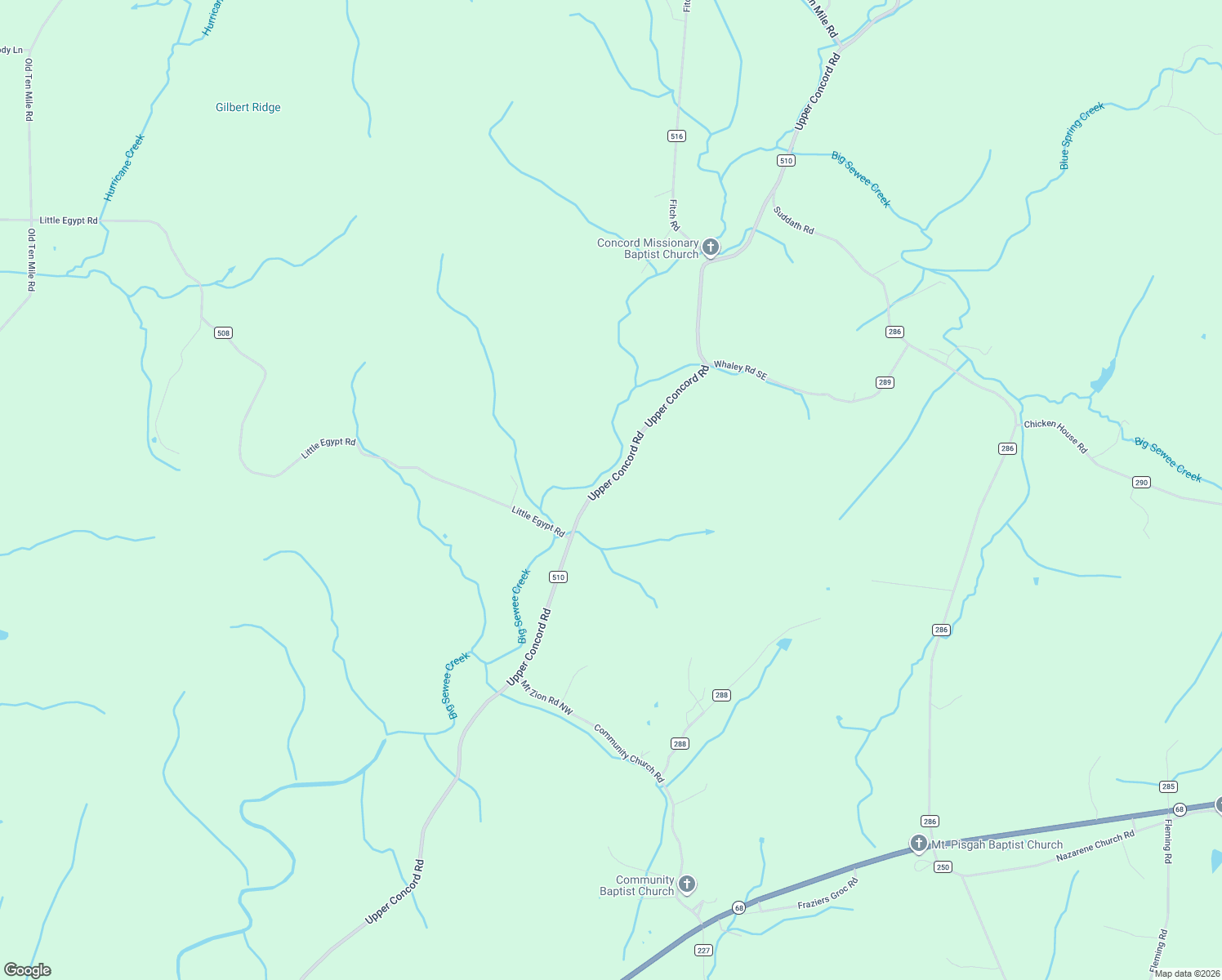 map of restaurants, bars, coffee shops, grocery stores, and more near 2124 Upper Concord Rd in Ten Mile