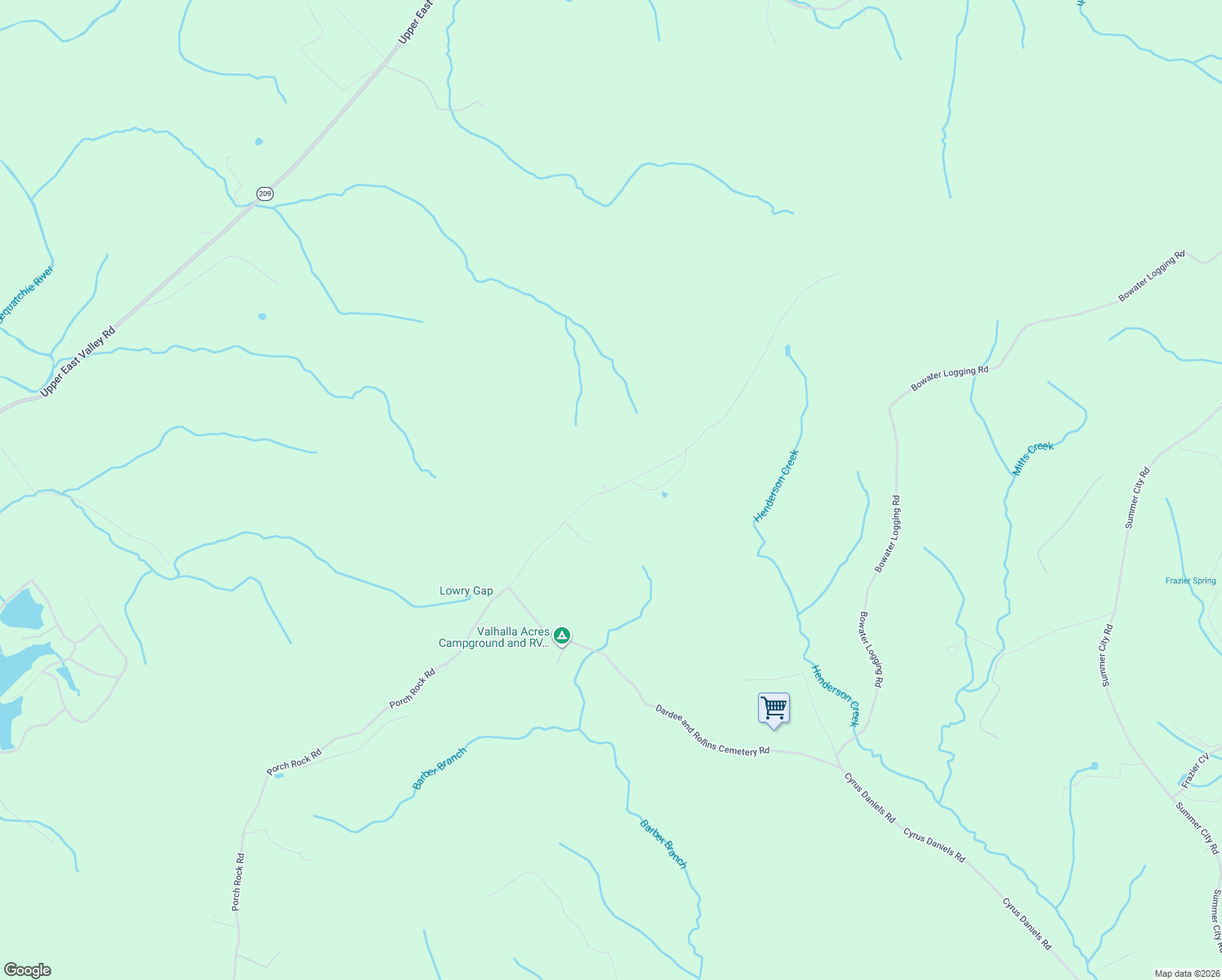 map of restaurants, bars, coffee shops, grocery stores, and more near 3816 Porch Rock Road in Pikeville