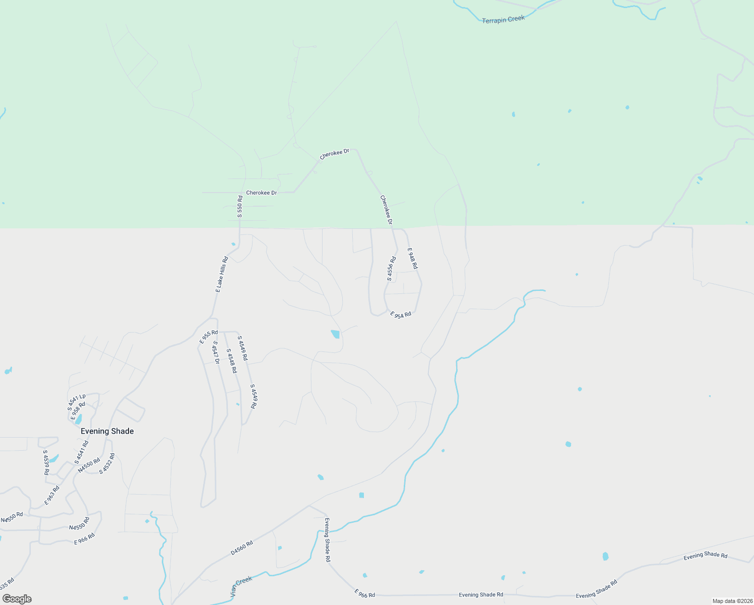 map of restaurants, bars, coffee shops, grocery stores, and more near South 4556 Road in Cookson