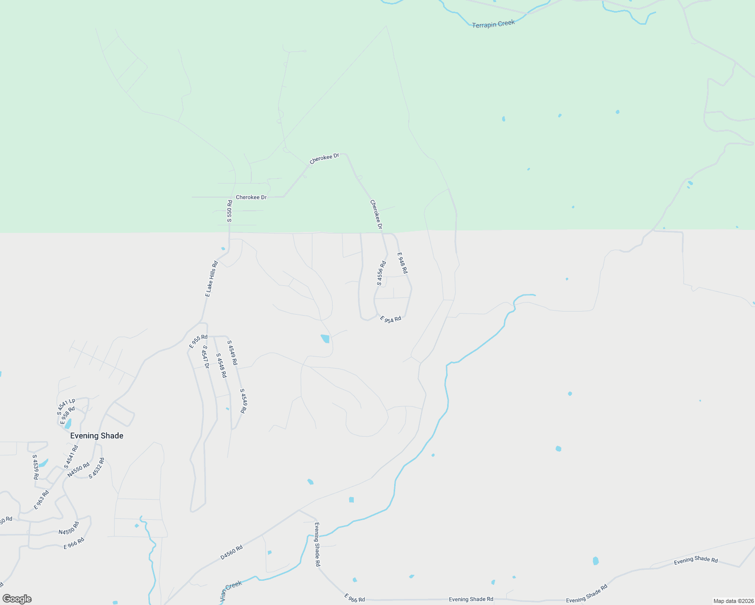 map of restaurants, bars, coffee shops, grocery stores, and more near South 4556 Road in Cookson