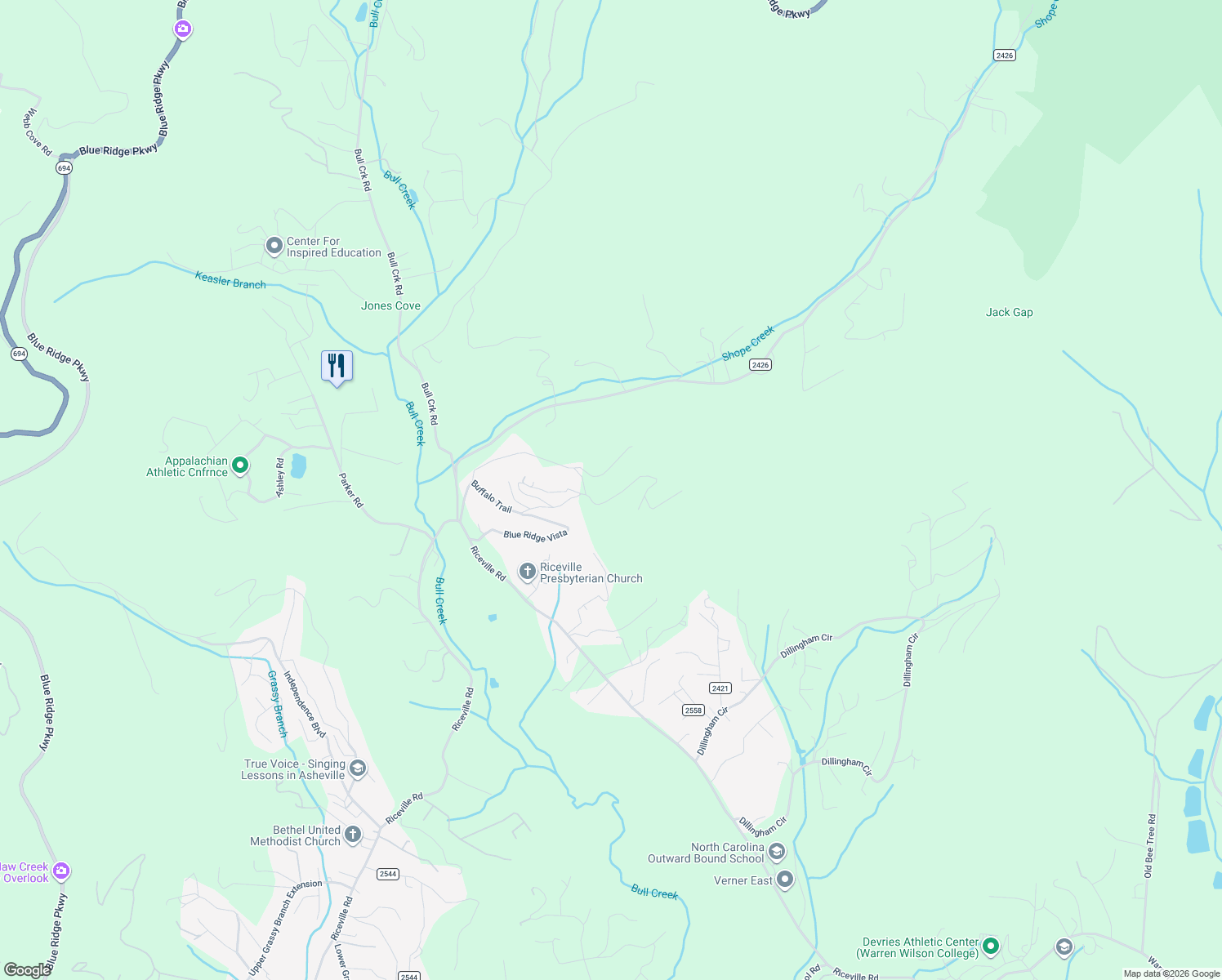 map of restaurants, bars, coffee shops, grocery stores, and more near 314 Mountain Laurel in Asheville