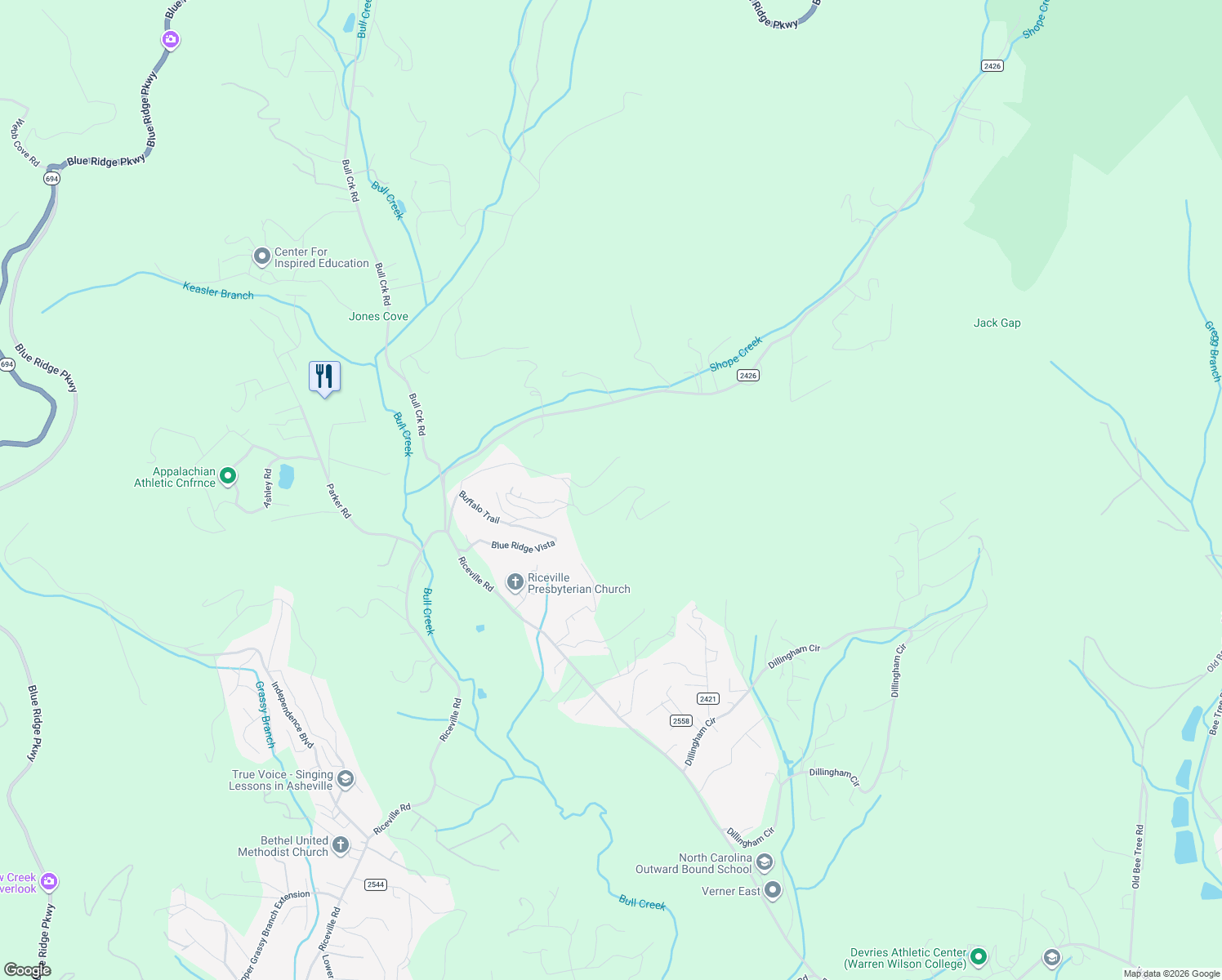 map of restaurants, bars, coffee shops, grocery stores, and more near 314 Mountain Laurel in Asheville