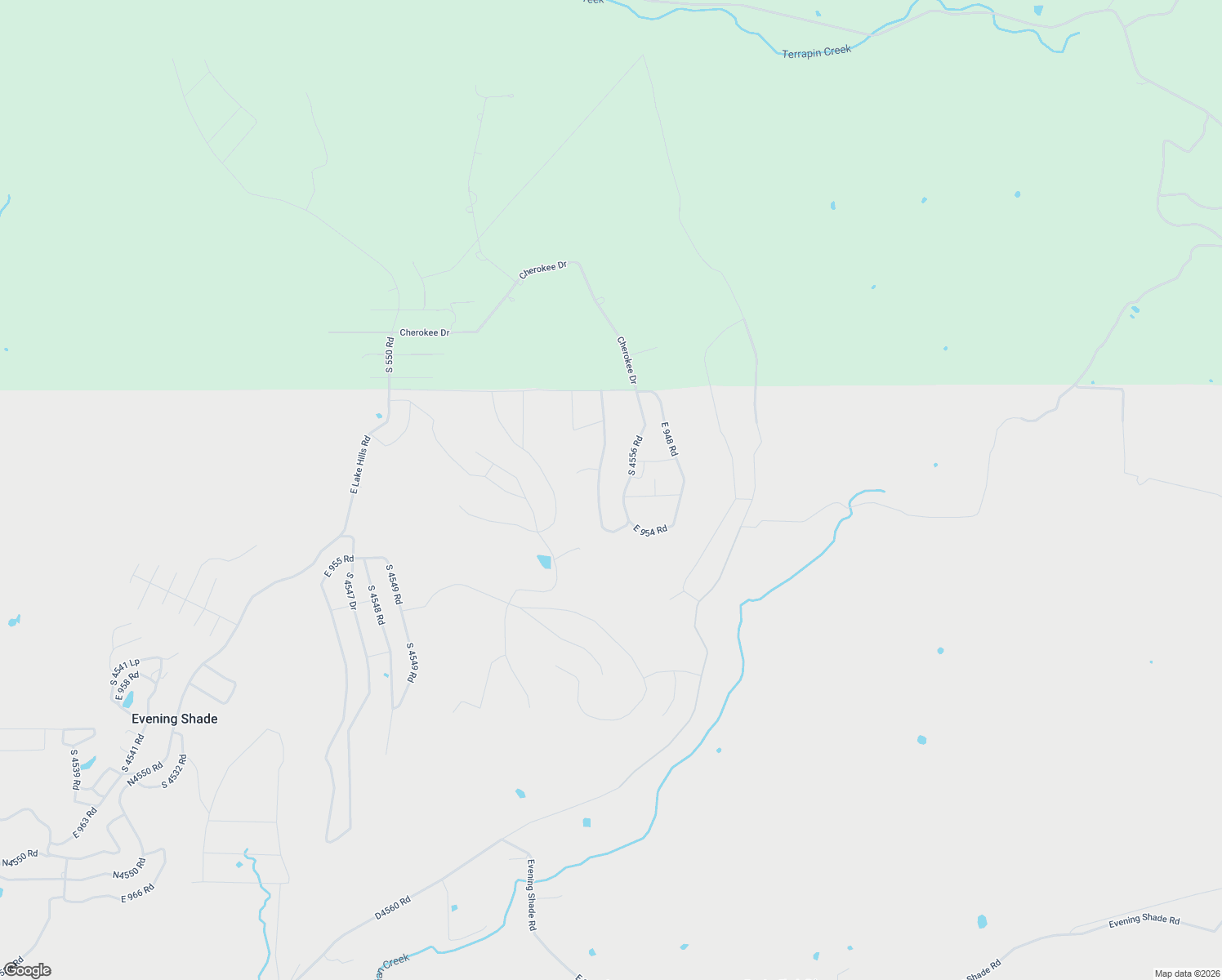 map of restaurants, bars, coffee shops, grocery stores, and more near South 4556 Road in Cookson
