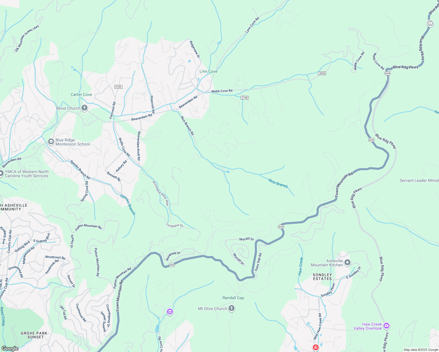 map of restaurants, bars, coffee shops, grocery stores, and more near 127 Rice Branch Road in Asheville