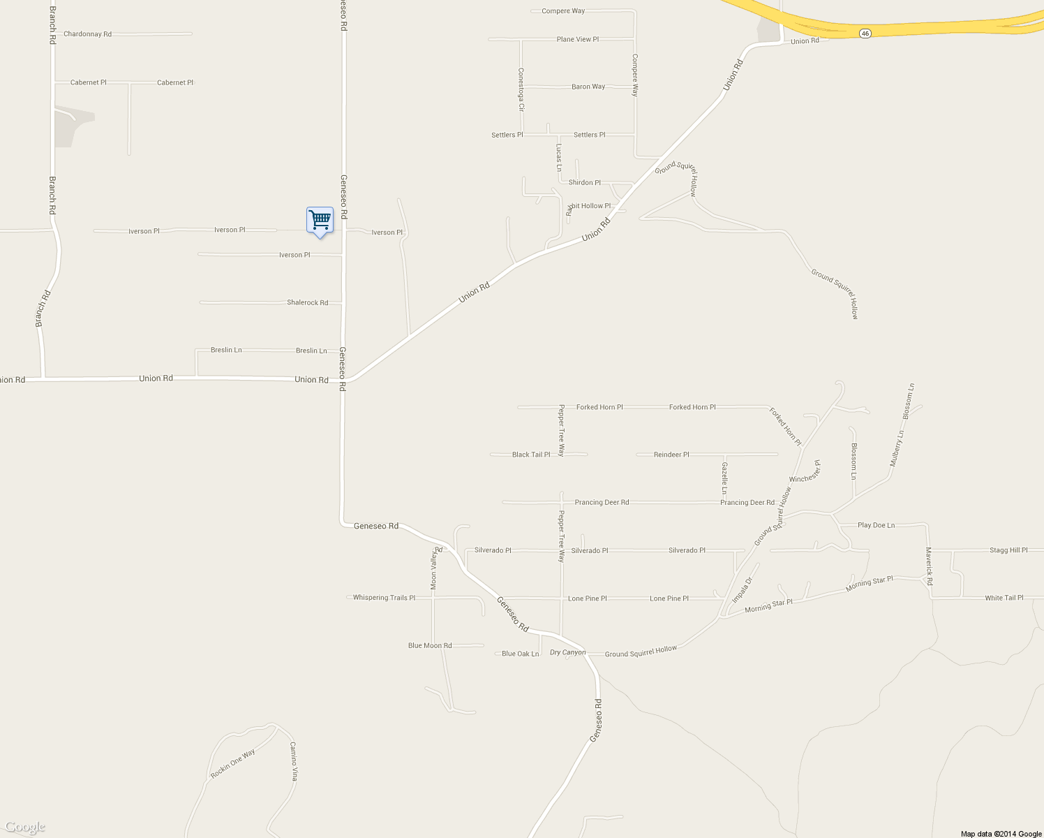 map of restaurants, bars, coffee shops, grocery stores, and more near 5940 Forked Horn Place in Paso Robles