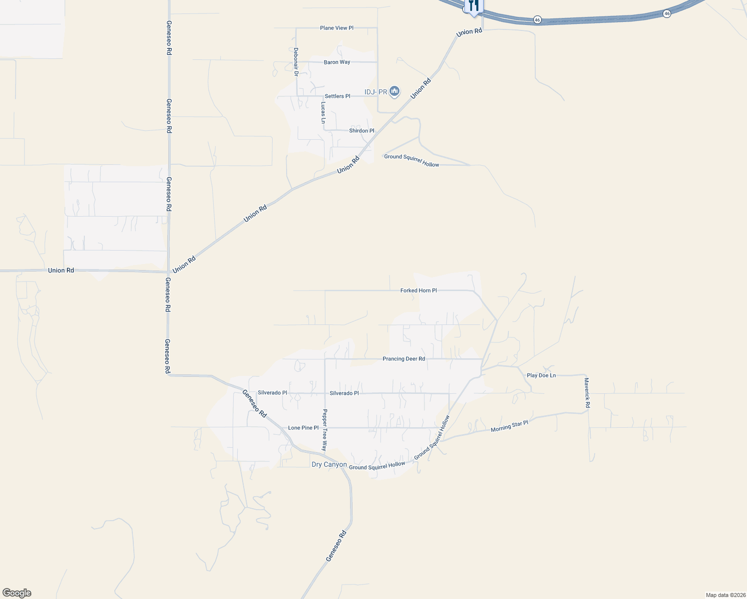 map of restaurants, bars, coffee shops, grocery stores, and more near 5740 Forked Horn Place in Paso Robles
