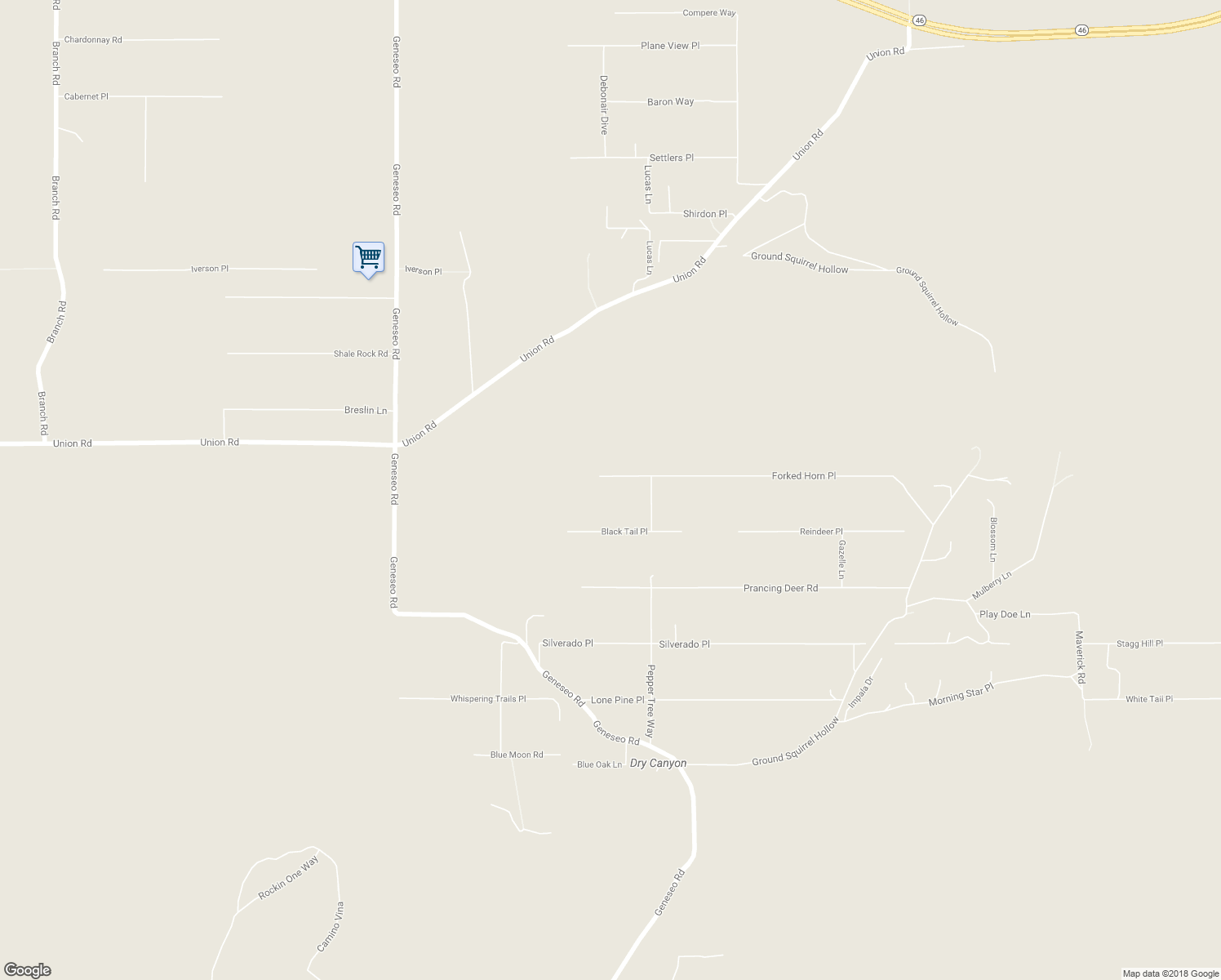 map of restaurants, bars, coffee shops, grocery stores, and more near 5930 Forked Horn Place in Paso Robles