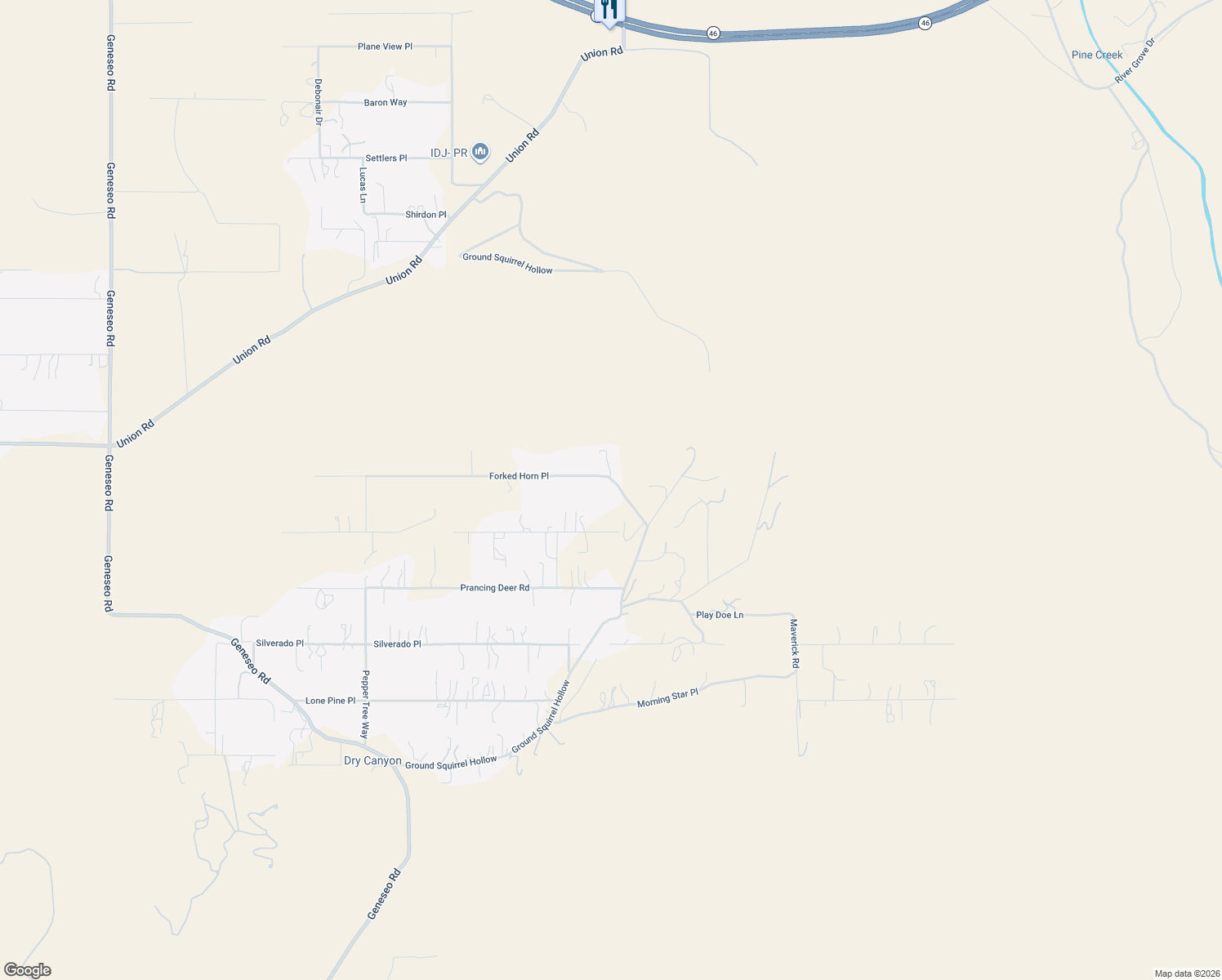 map of restaurants, bars, coffee shops, grocery stores, and more near 5498 Forked Horn Place in Paso Robles