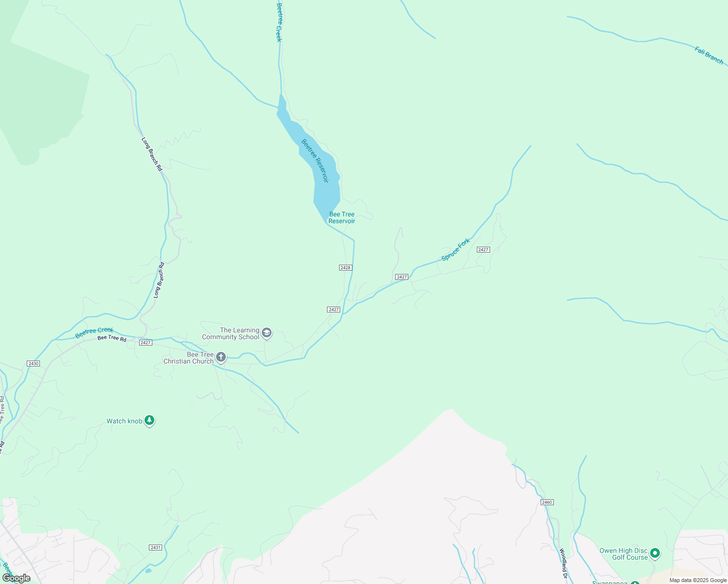 map of restaurants, bars, coffee shops, grocery stores, and more near 15 Mill Race Lane in Swannanoa