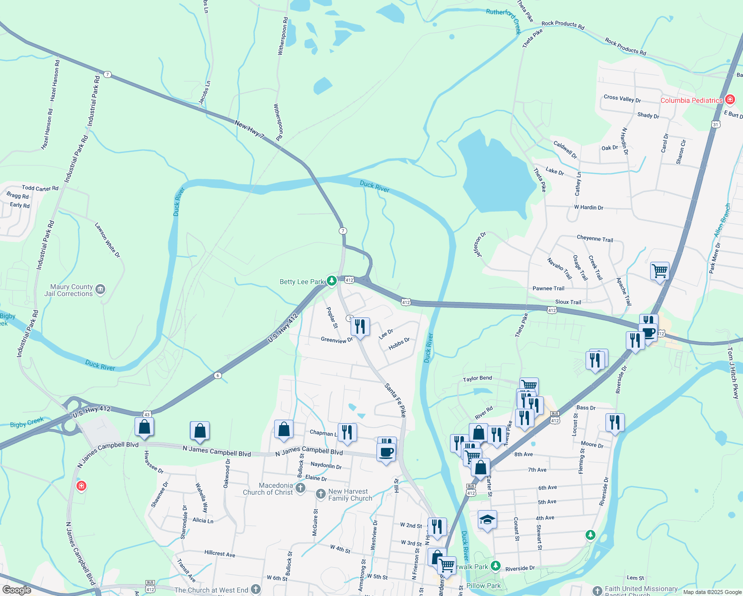 map of restaurants, bars, coffee shops, grocery stores, and more near 714 Pebble Beach Court in Columbia