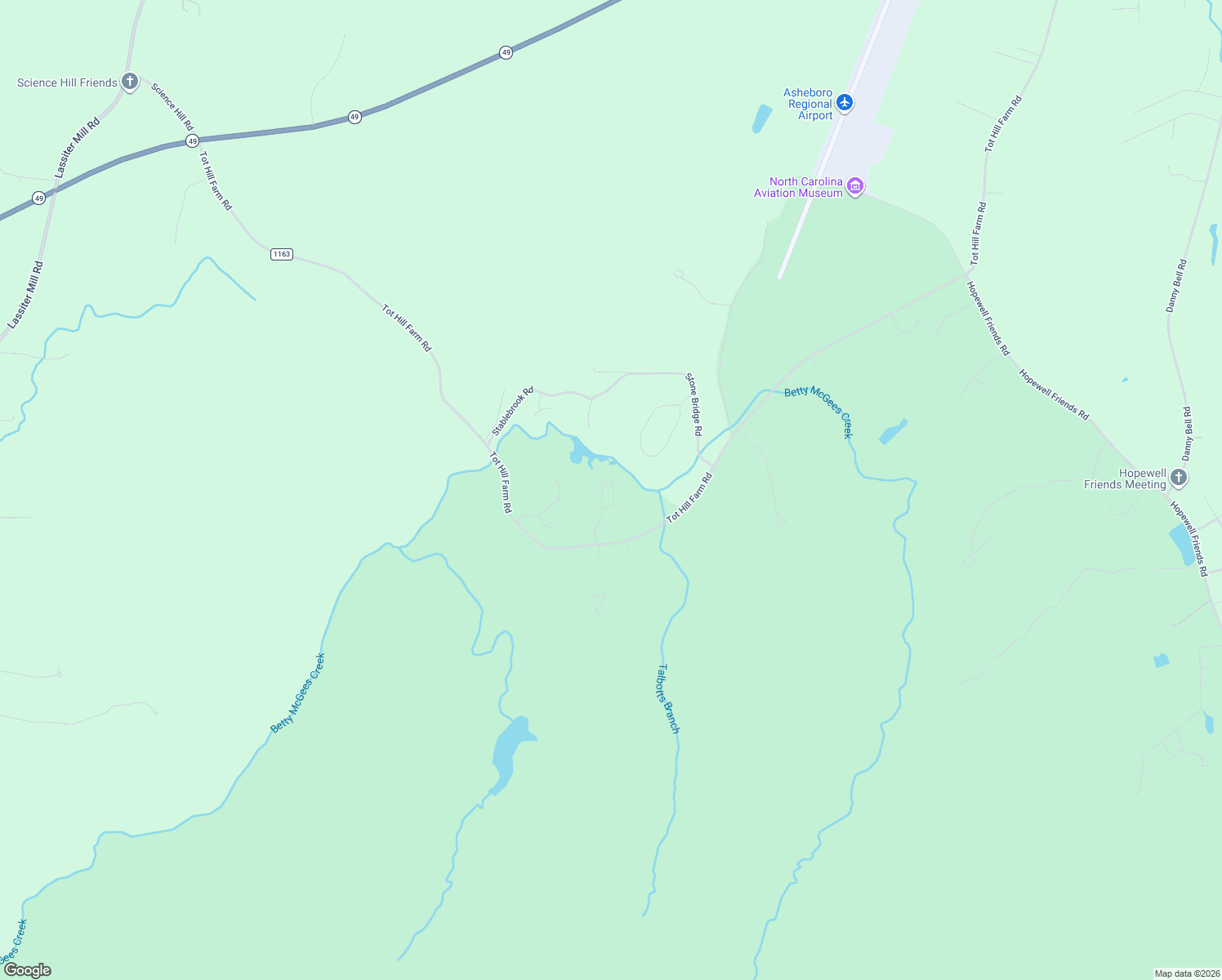 map of restaurants, bars, coffee shops, grocery stores, and more near 2576 High Meadow Drive in Asheboro