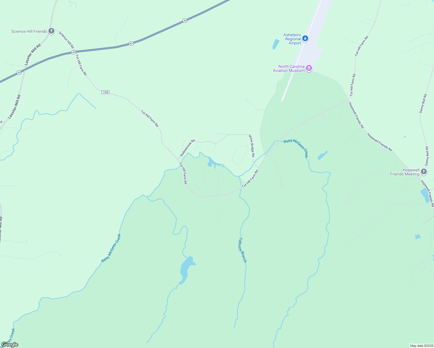 map of restaurants, bars, coffee shops, grocery stores, and more near 2614 High Meadow Drive in Asheboro