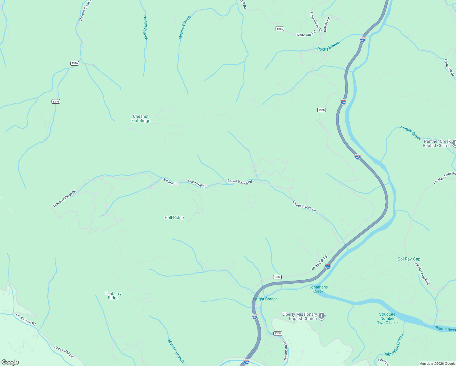 map of restaurants, bars, coffee shops, grocery stores, and more near 1131 Laurel Branch Road in Waynesville