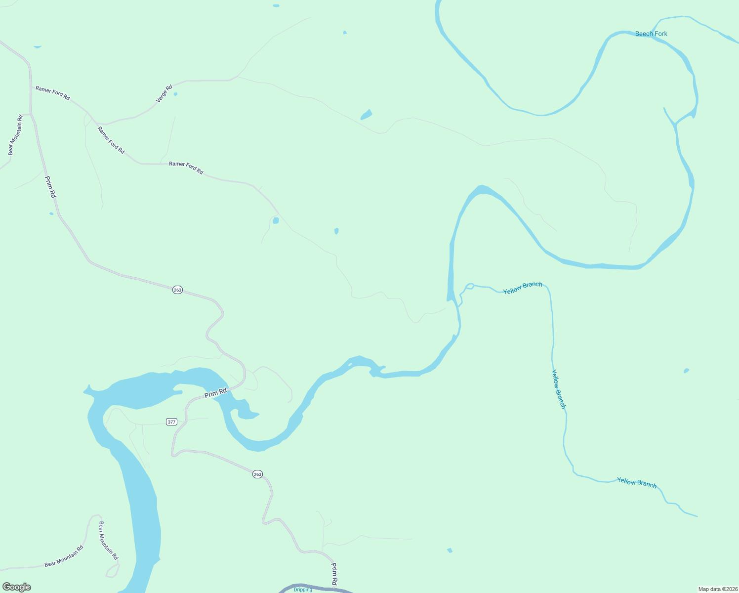 map of restaurants, bars, coffee shops, grocery stores, and more near Ramer Ford Road in Prim