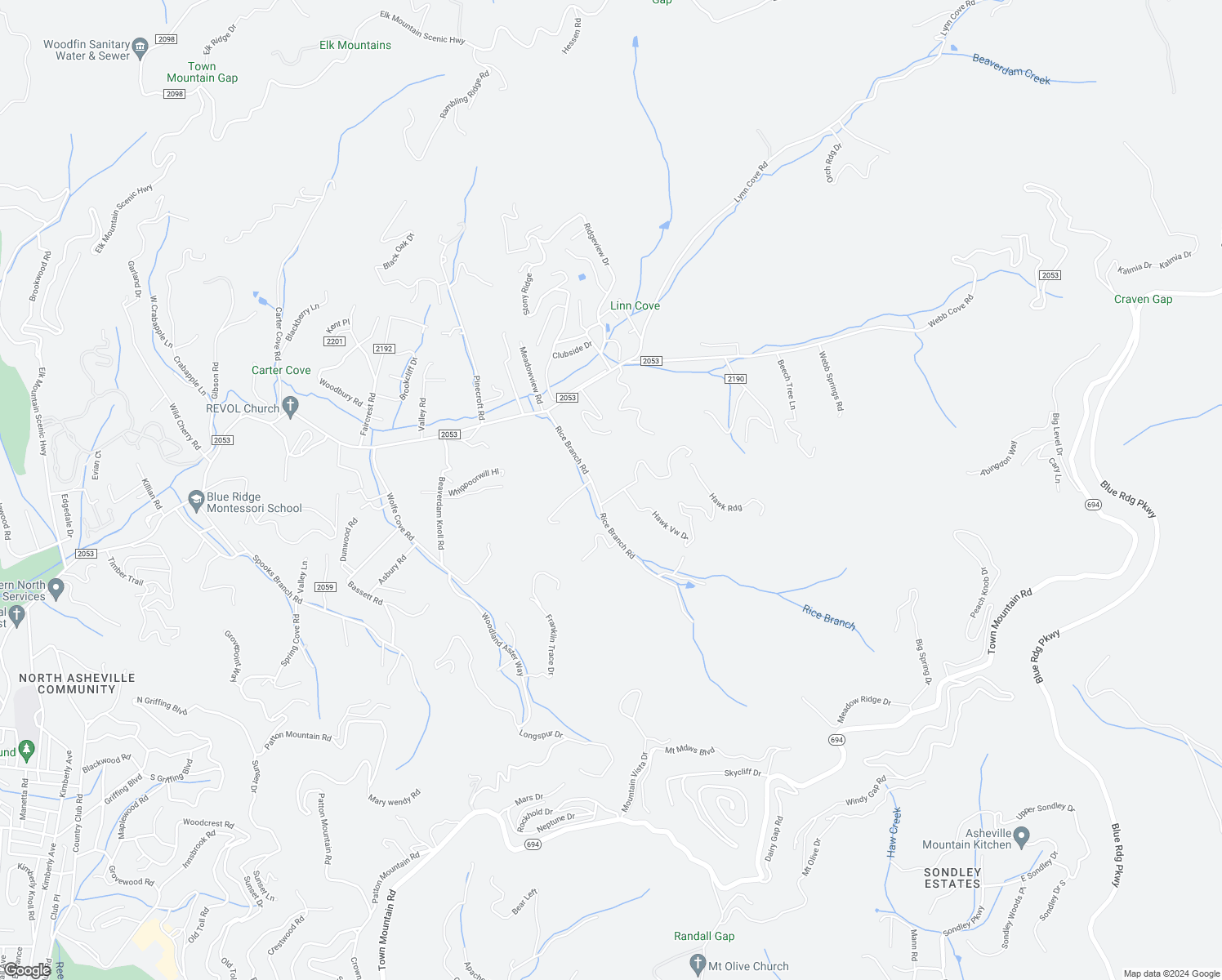 map of restaurants, bars, coffee shops, grocery stores, and more near 4 Glenway Drive in Asheville