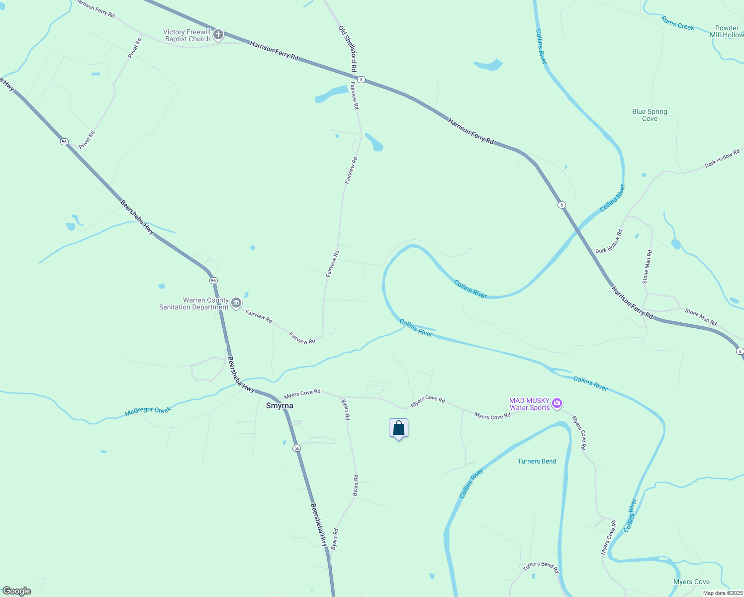 map of restaurants, bars, coffee shops, grocery stores, and more near 233 Sweethearts Lane in McMinnville