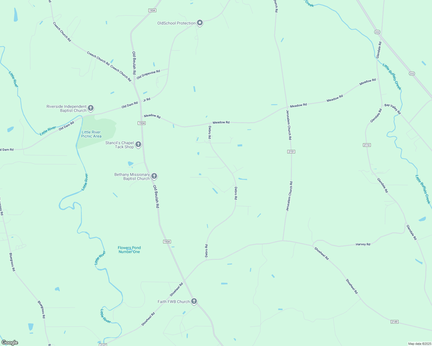 map of restaurants, bars, coffee shops, grocery stores, and more near 97 Blande Drive in Kenly