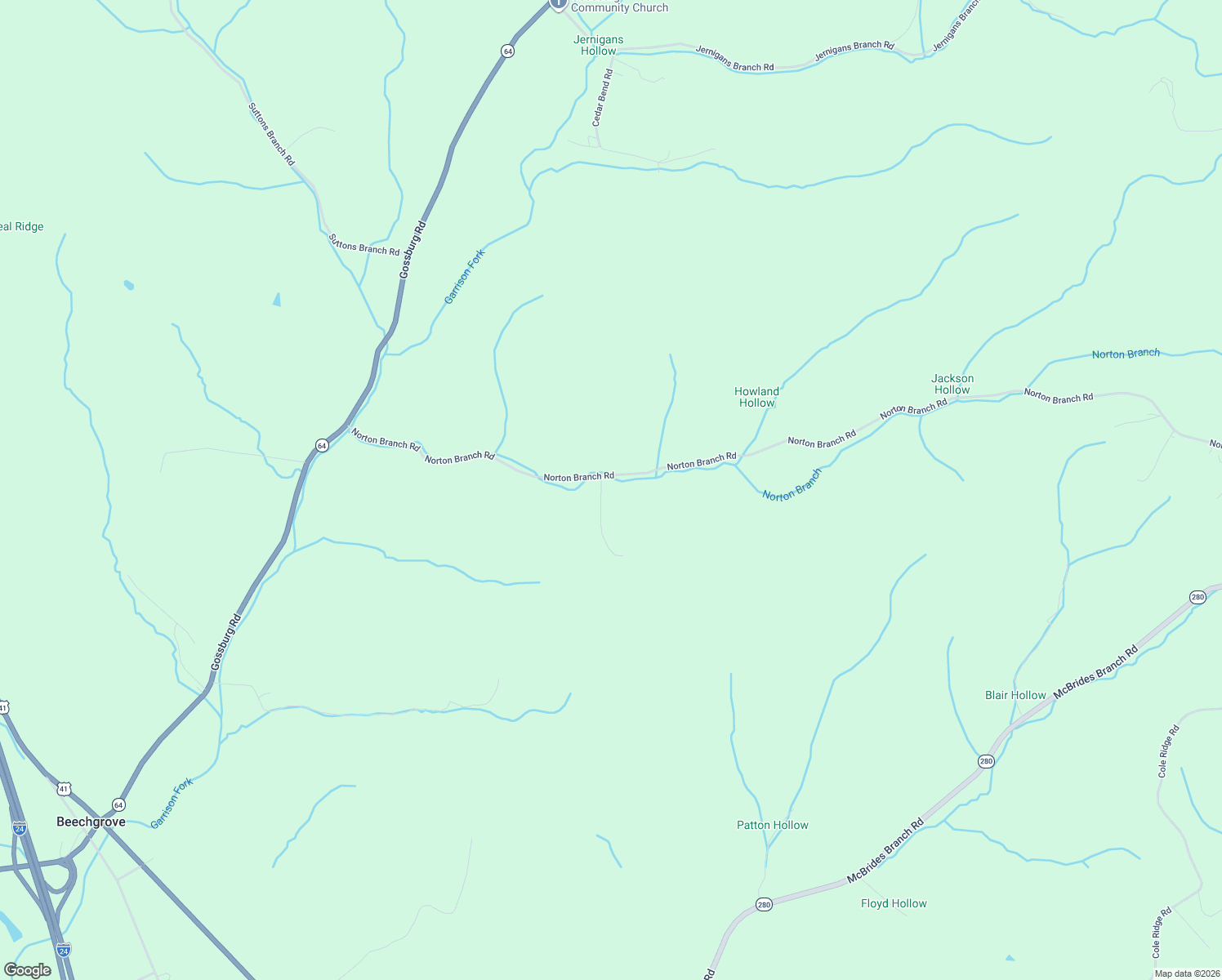 map of restaurants, bars, coffee shops, grocery stores, and more near 826 Norton Branch Road in Beechgrove