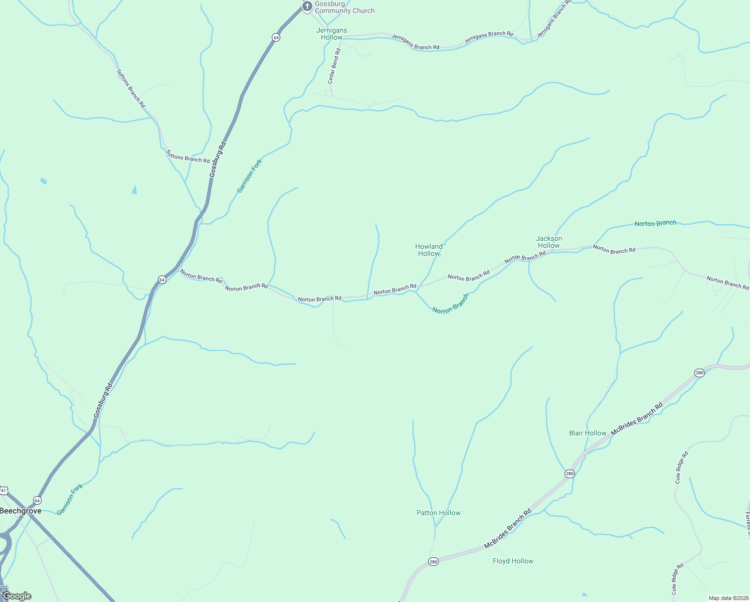 map of restaurants, bars, coffee shops, grocery stores, and more near 990 Norton Branch Road in Beechgrove