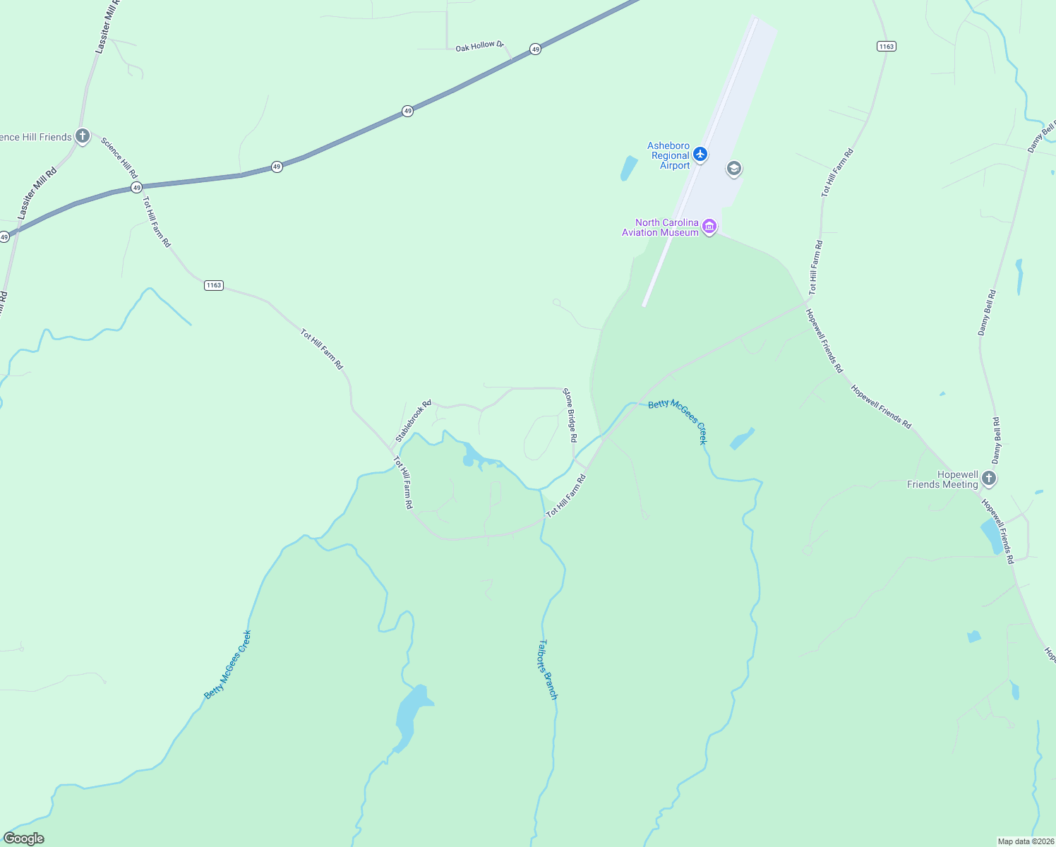 map of restaurants, bars, coffee shops, grocery stores, and more near 2449 Fox Ridge Road in Asheboro