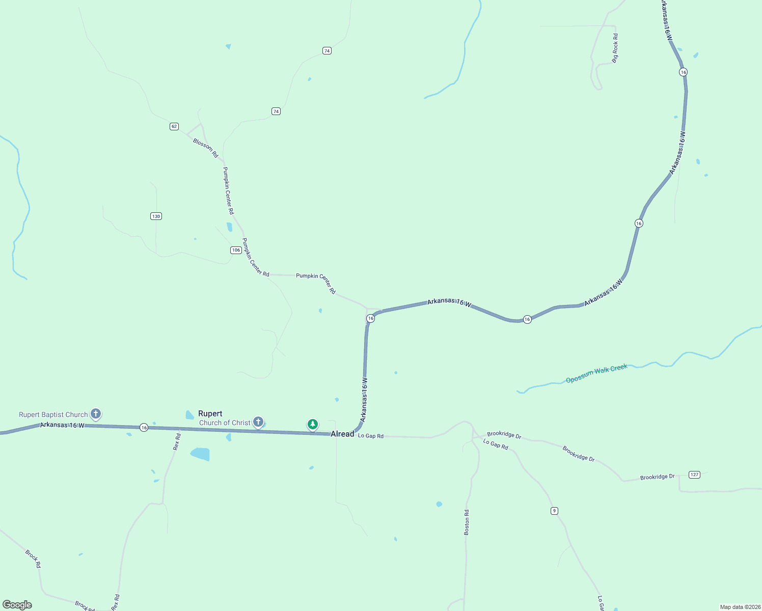 map of restaurants, bars, coffee shops, grocery stores, and more near 19038 Arkansas 16 in Clinton