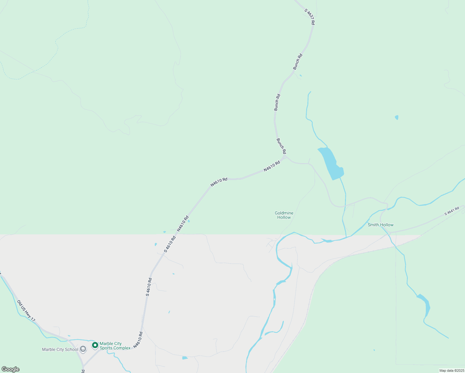 map of restaurants, bars, coffee shops, grocery stores, and more near 94691 South 4637 Road in Bunch