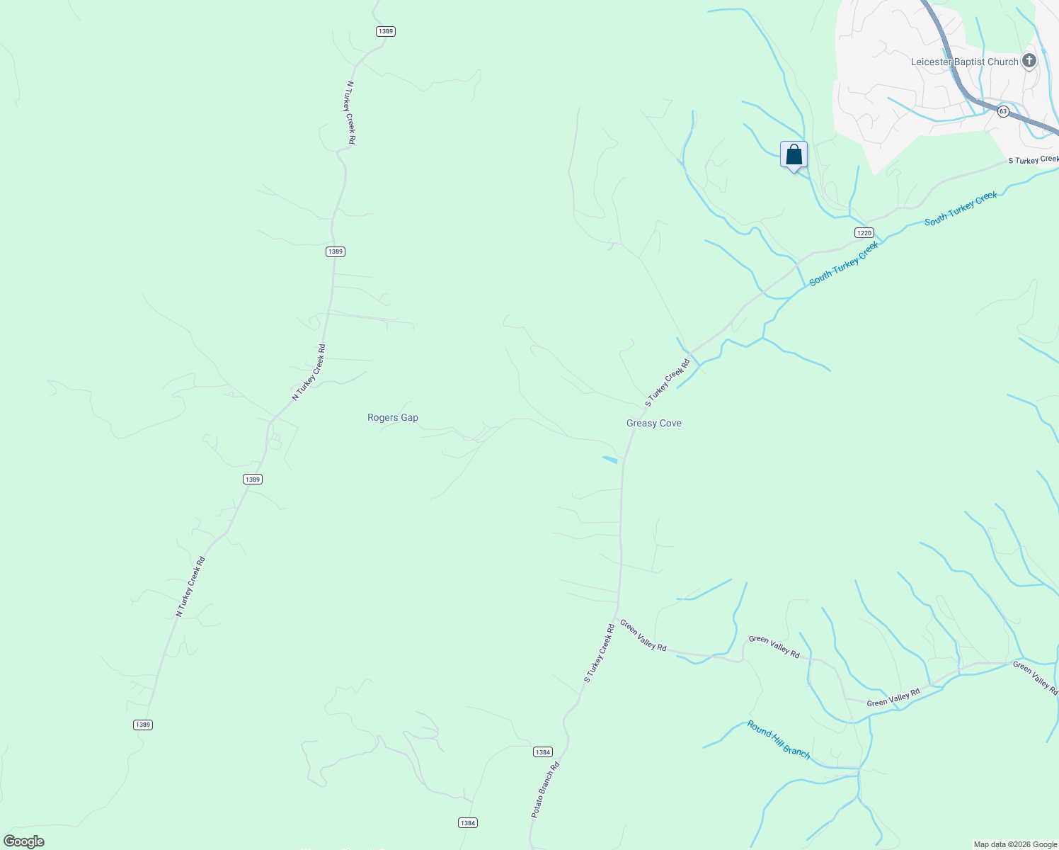 map of restaurants, bars, coffee shops, grocery stores, and more near 82 Greasy Cove Road in Leicester