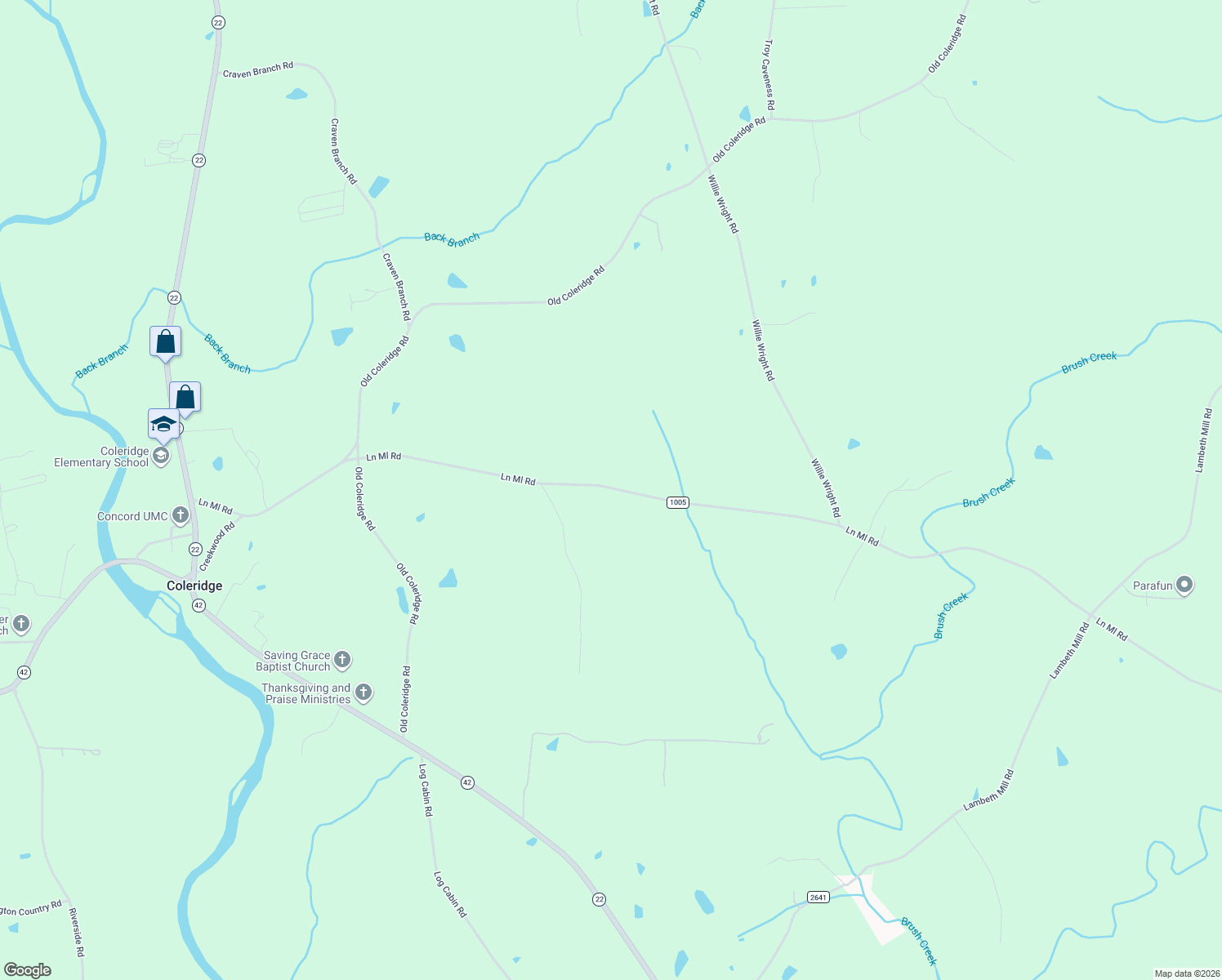 map of restaurants, bars, coffee shops, grocery stores, and more near in Coleridge