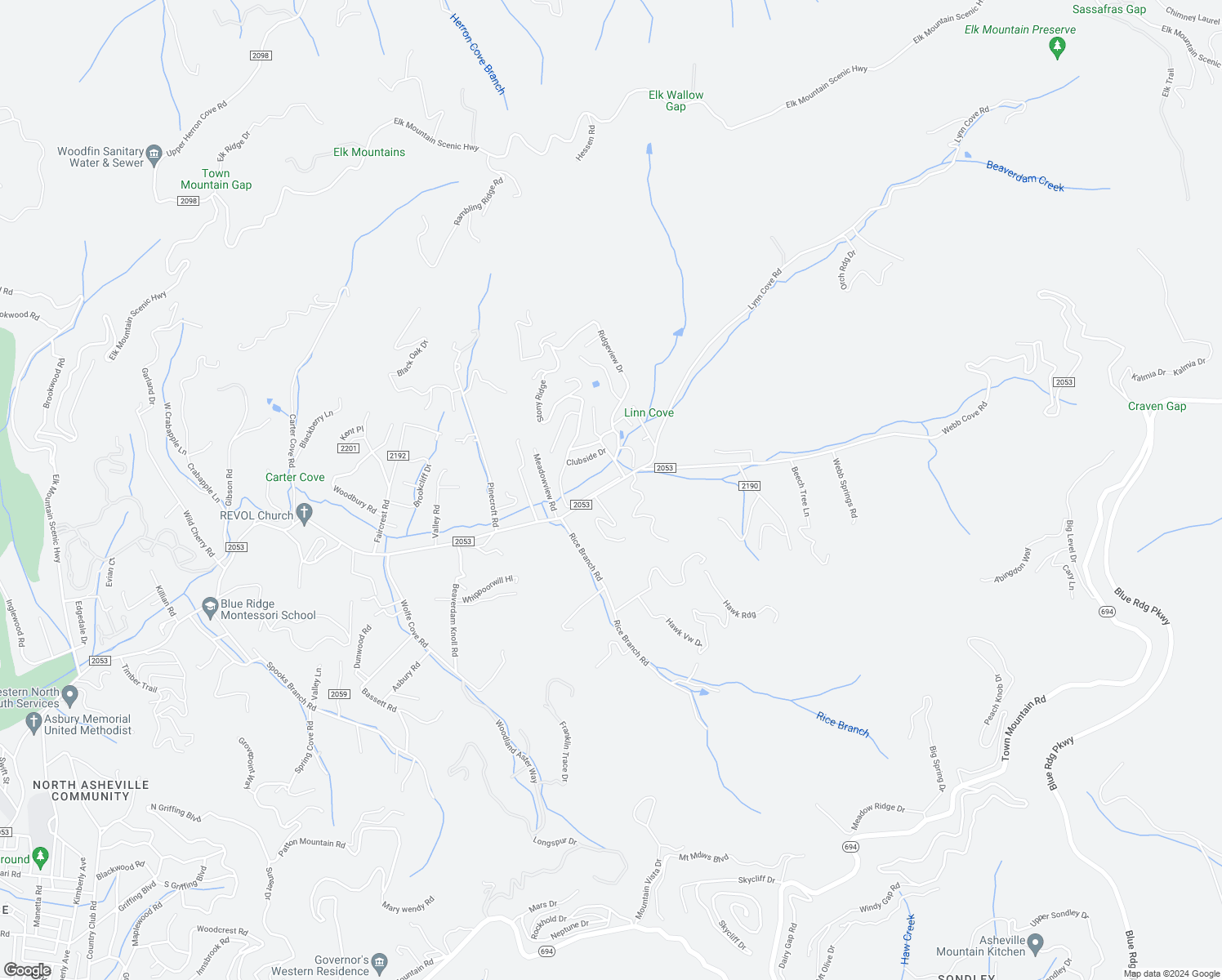 map of restaurants, bars, coffee shops, grocery stores, and more near 605 Beaverdam Road in Asheville