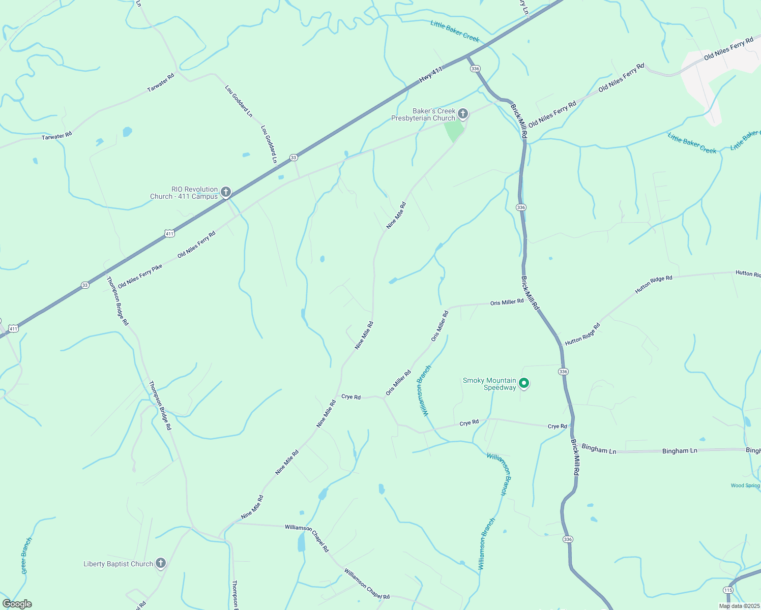 map of restaurants, bars, coffee shops, grocery stores, and more near 5906 9 Mile Road in Maryville