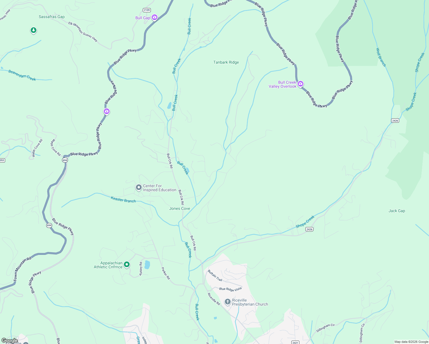 map of restaurants, bars, coffee shops, grocery stores, and more near 9 Fuller Lane in Asheville
