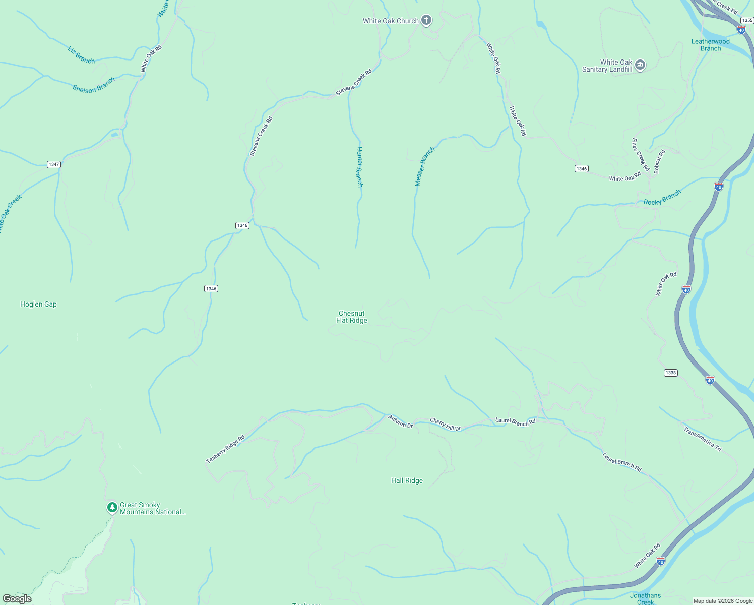 map of restaurants, bars, coffee shops, grocery stores, and more near Teaberry Ridge Road in Waynesville