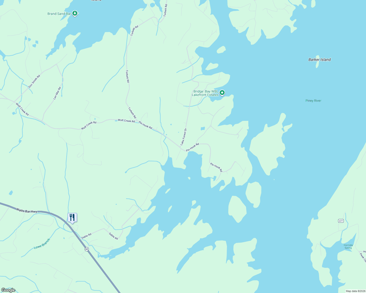 map of restaurants, bars, coffee shops, grocery stores, and more near 631 Pin Hook Rd in Spring City