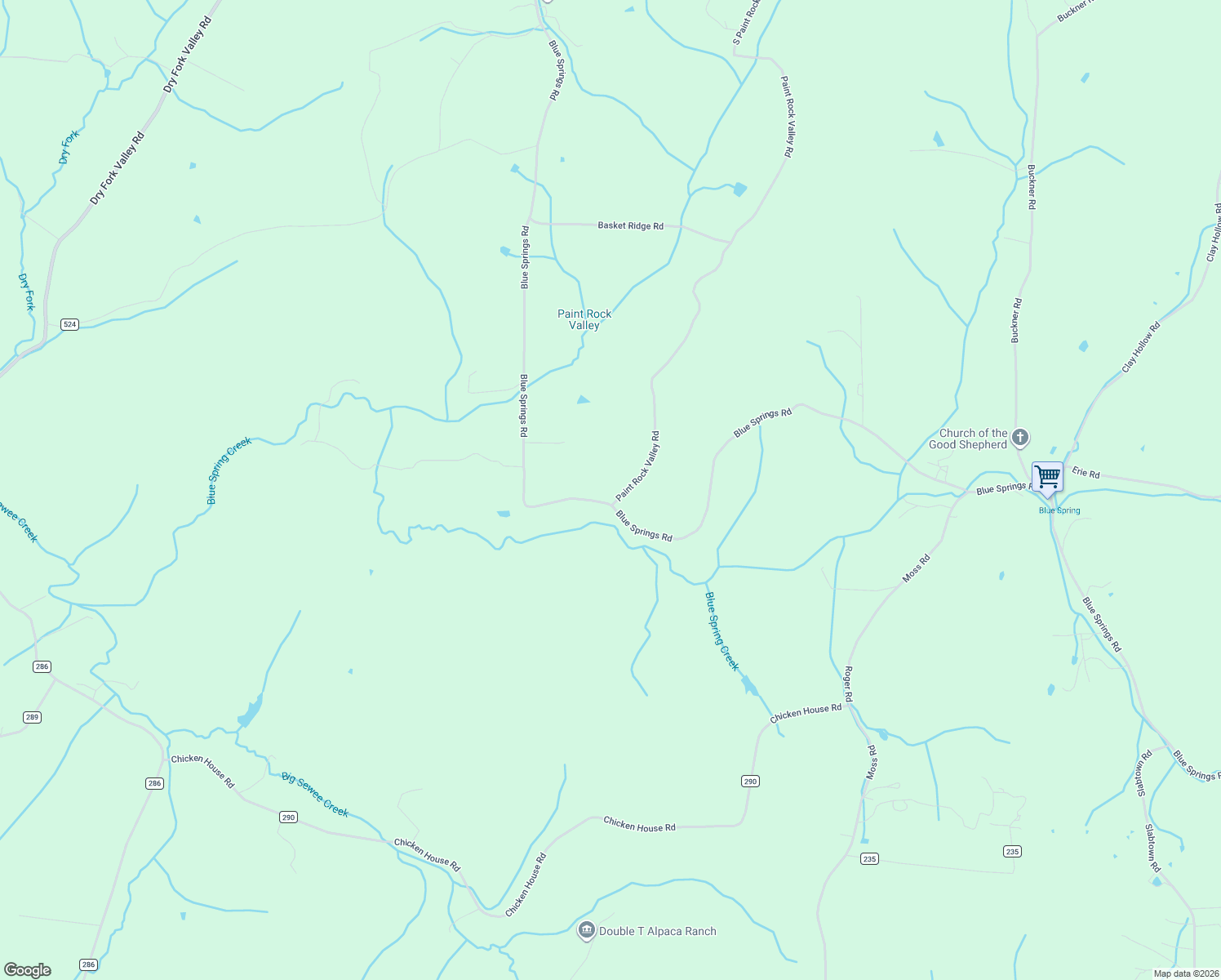 map of restaurants, bars, coffee shops, grocery stores, and more near 1894 Paint Rock Valley Road in Philadelphia