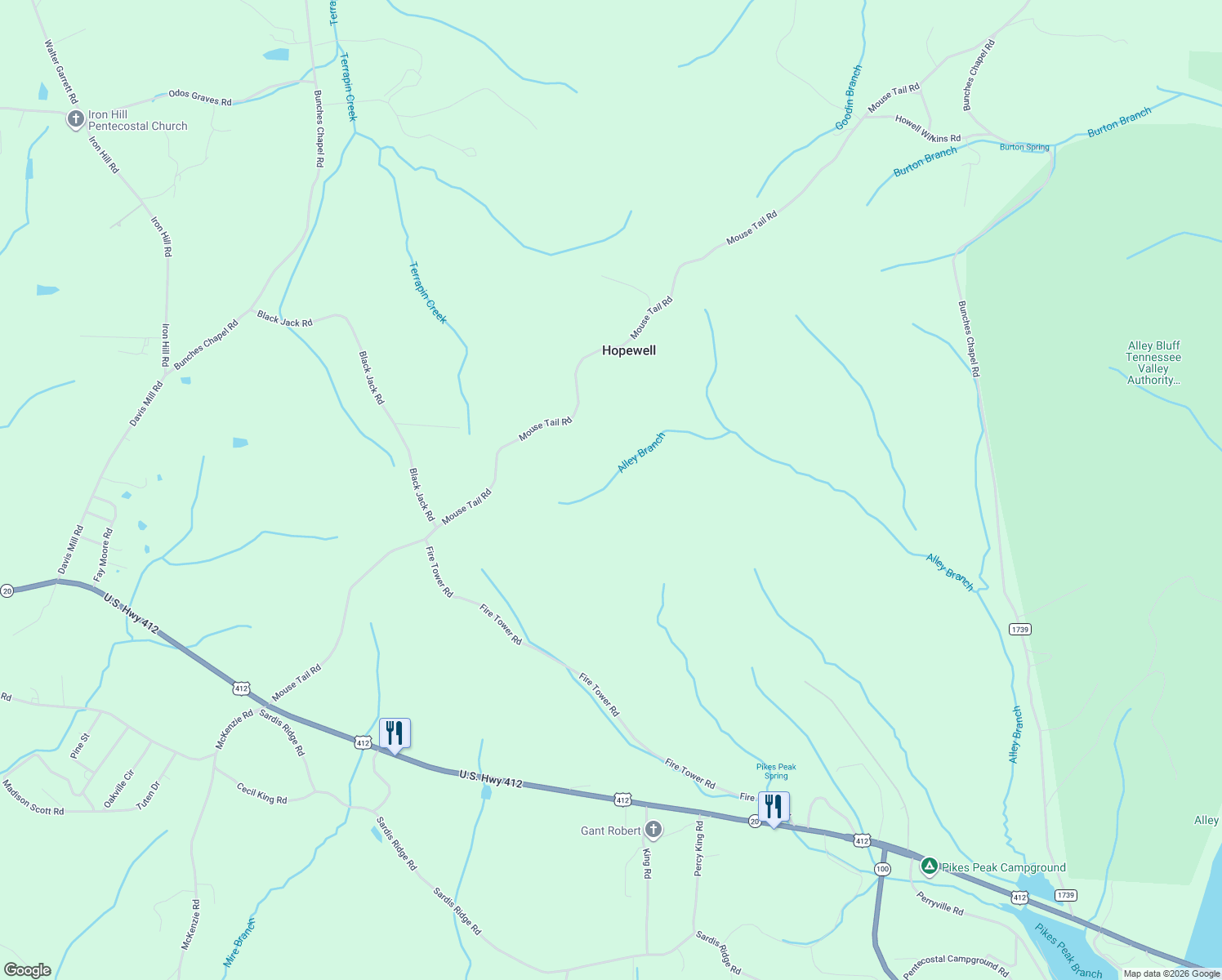 map of restaurants, bars, coffee shops, grocery stores, and more near in Hopewell