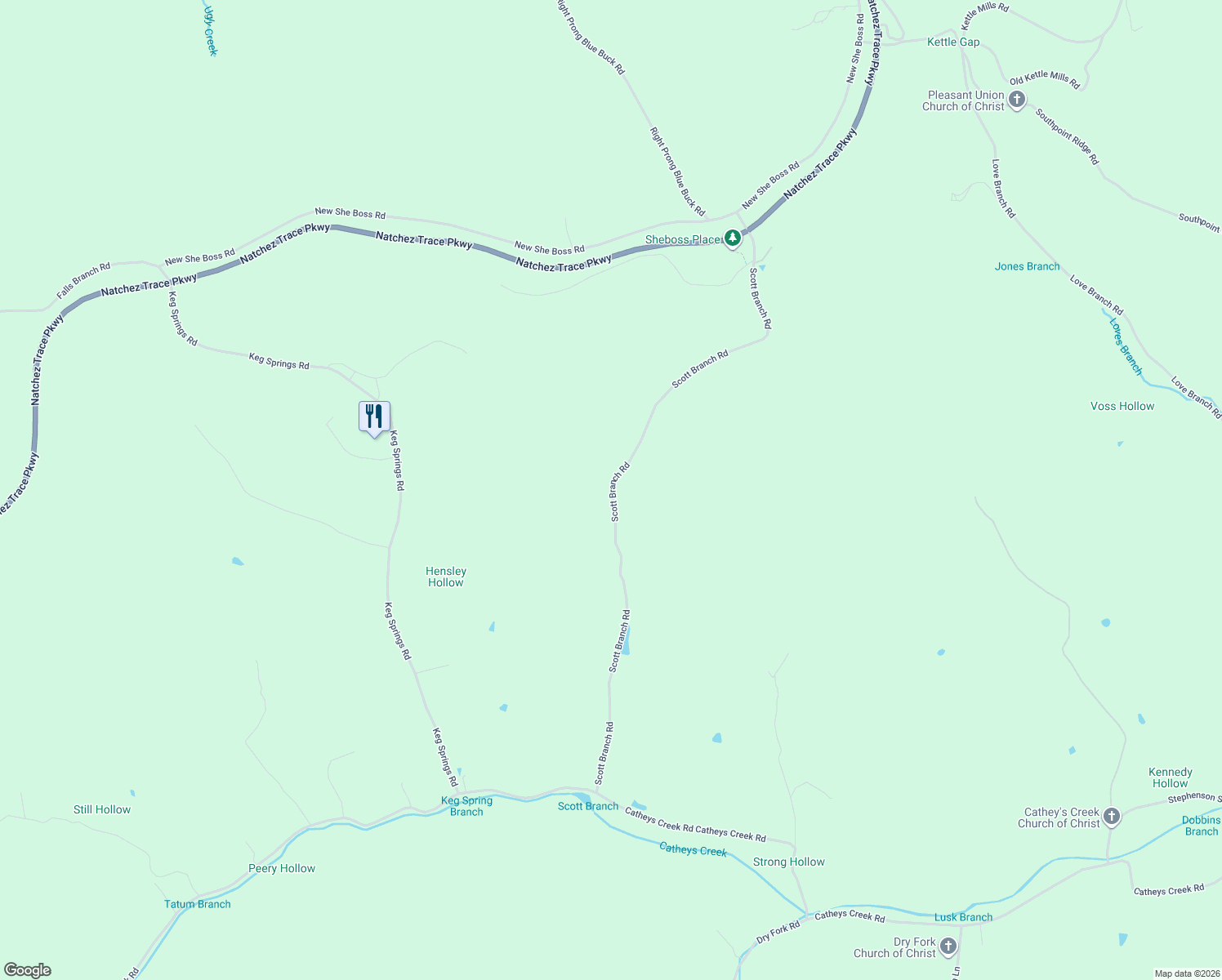 map of restaurants, bars, coffee shops, grocery stores, and more near 4977 Scott Branch Road in Hampshire