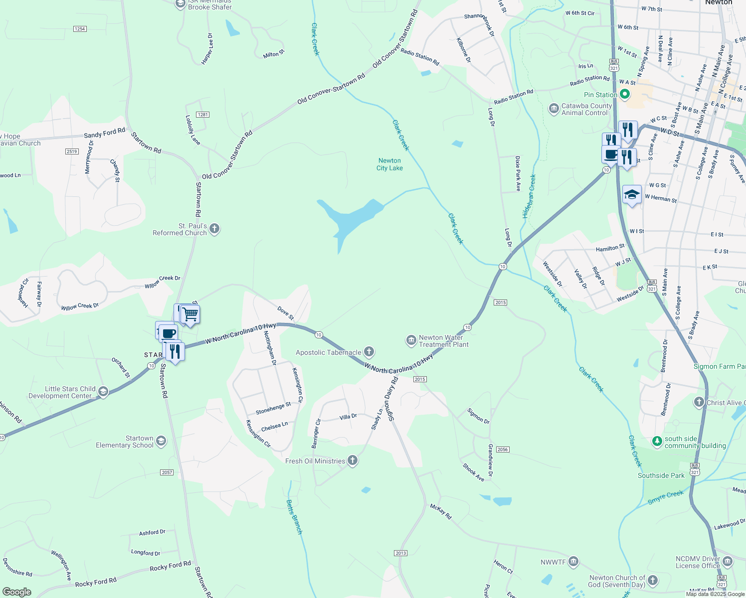 map of restaurants, bars, coffee shops, grocery stores, and more near 1422 Simmons St in Newton