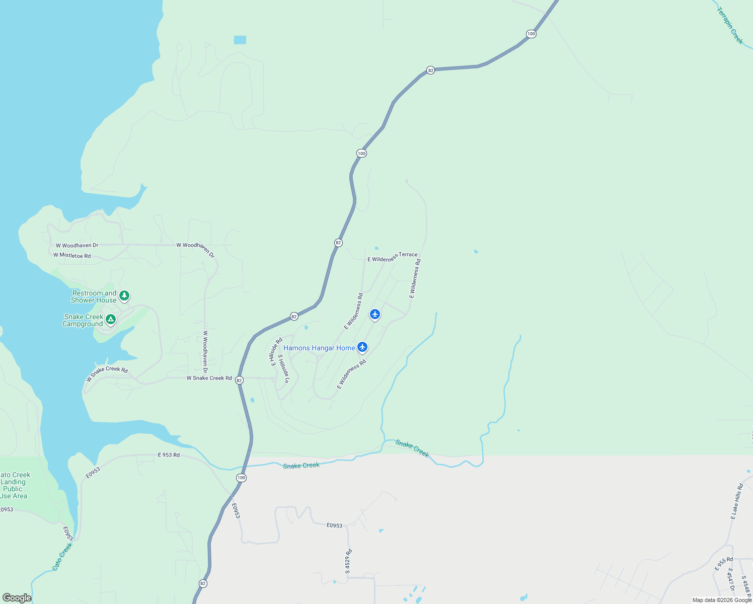 map of restaurants, bars, coffee shops, grocery stores, and more near 19871 East Wilderness Road in Cookson