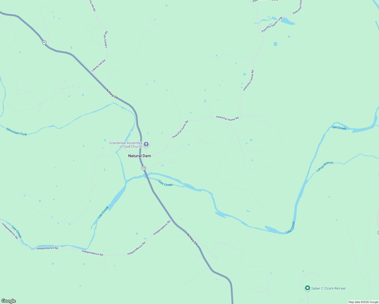 map of restaurants, bars, coffee shops, grocery stores, and more near 14236 Peaceful Home Road in Natural Dam